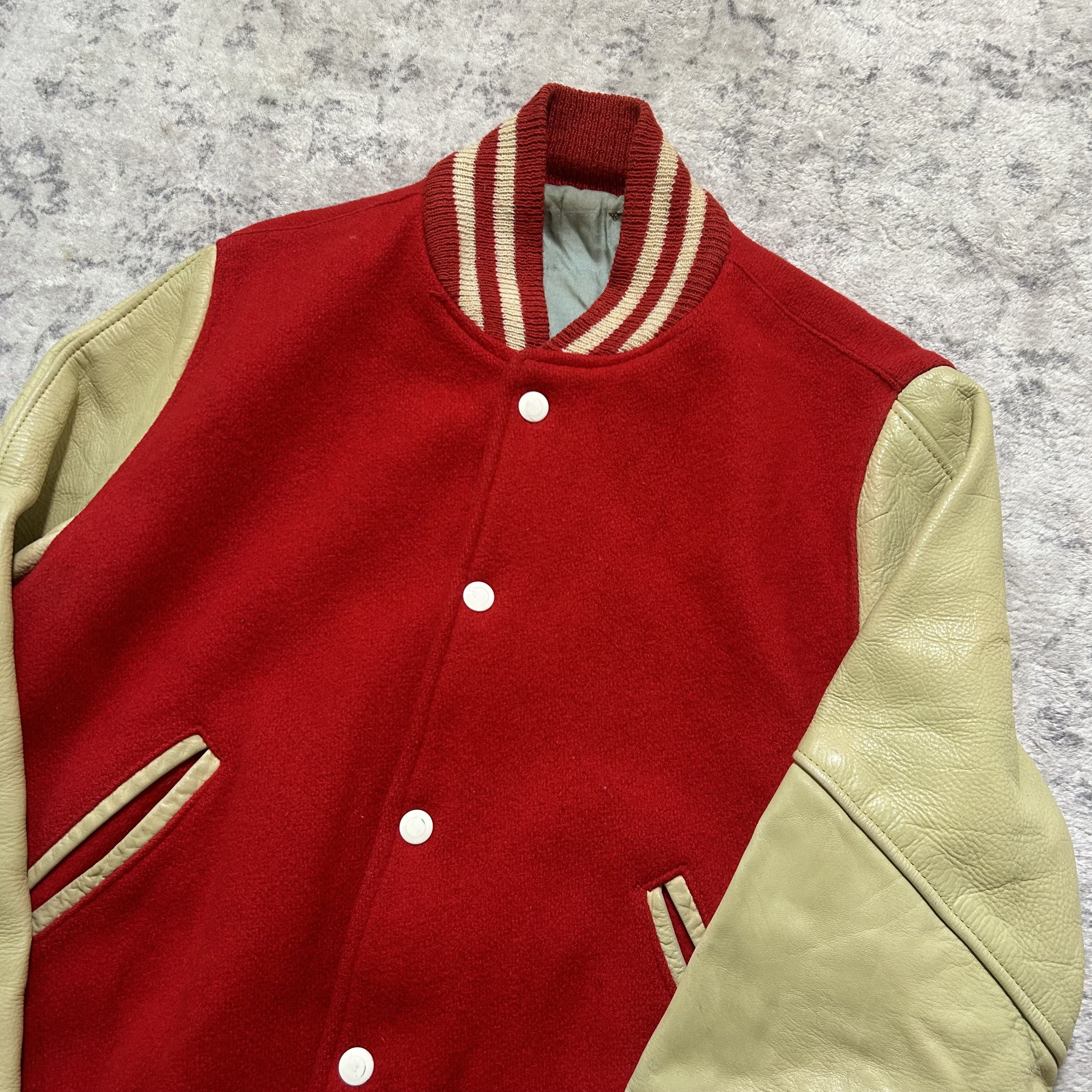 Vintage Vintage Leather Varsity Jacket Size US M / EU 48-50 / 2 - 2 Thumbnail