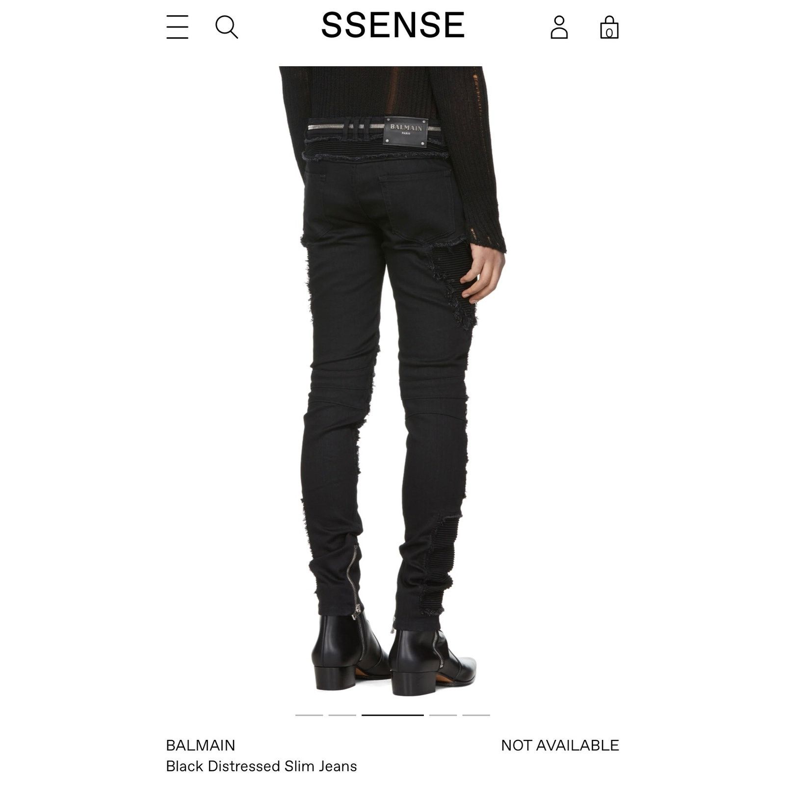 Balmain Balmain Distressed Biker Jeans in Black Size US 34 / EU 50 - 3 Thumbnail