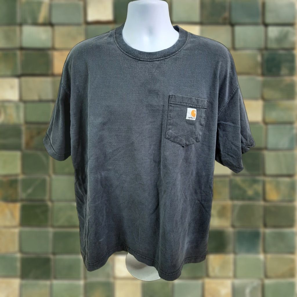 Carhartt VINTAGE Carhartt K87BLK Black Mens XL Crew Neck Work Tee T4S Size US XL / EU 56 / 4 - 1 Thumbnail