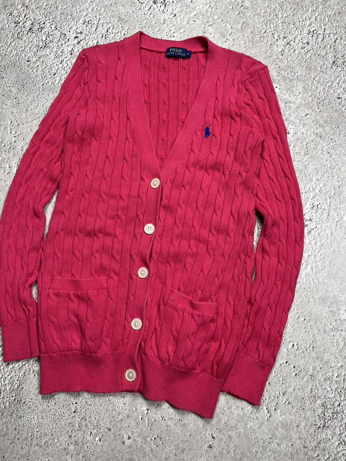 Polo Ralph Lauren Polo Ralph Lauren Cable Knit Cardigan Pink Button Up Size S Size S / US 4 / IT 40 - 4 Thumbnail