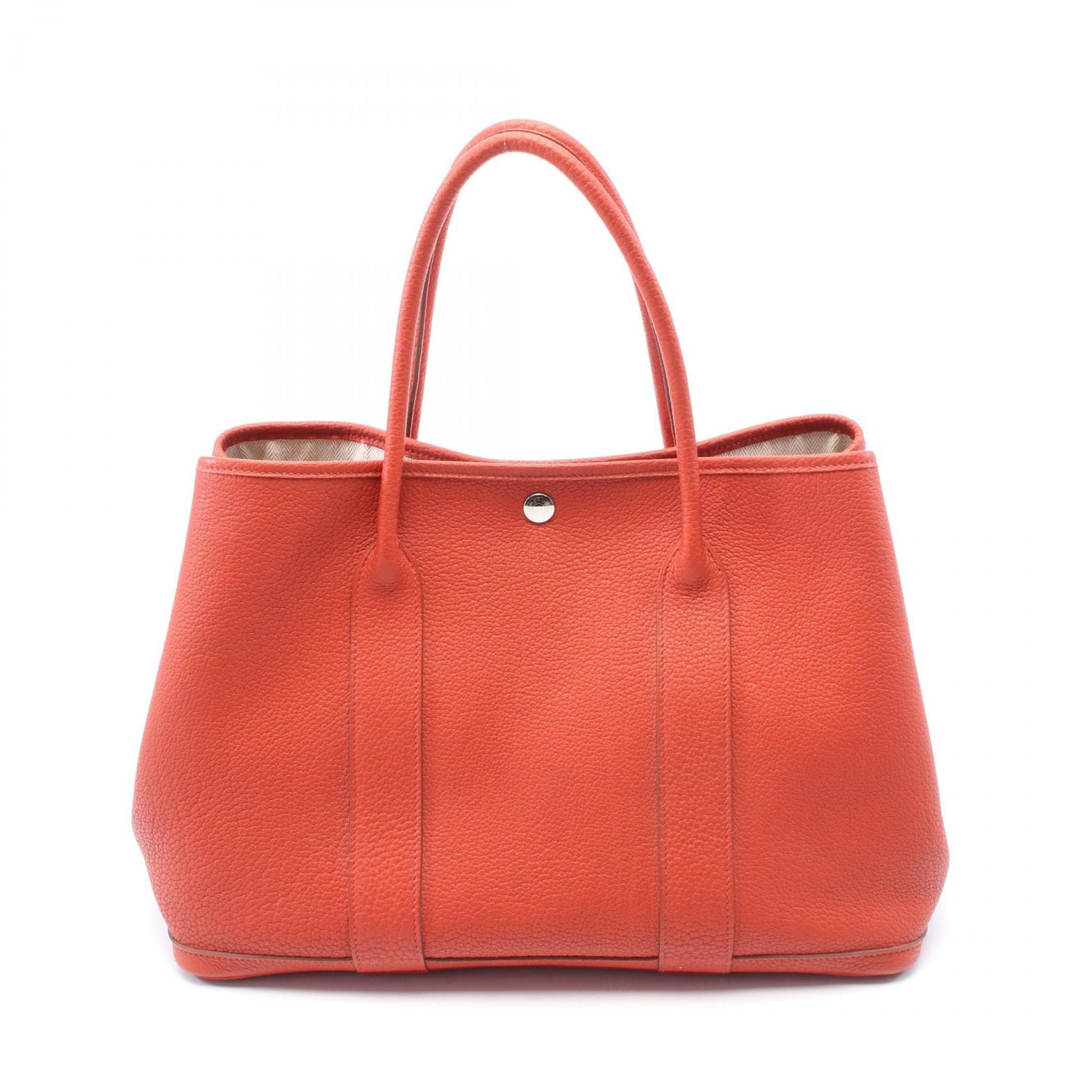 Hermes Hermes Leather Garden Party Pm Tote Bag Red Stamp Q (2013) Leather Tote Bag Q, Women's