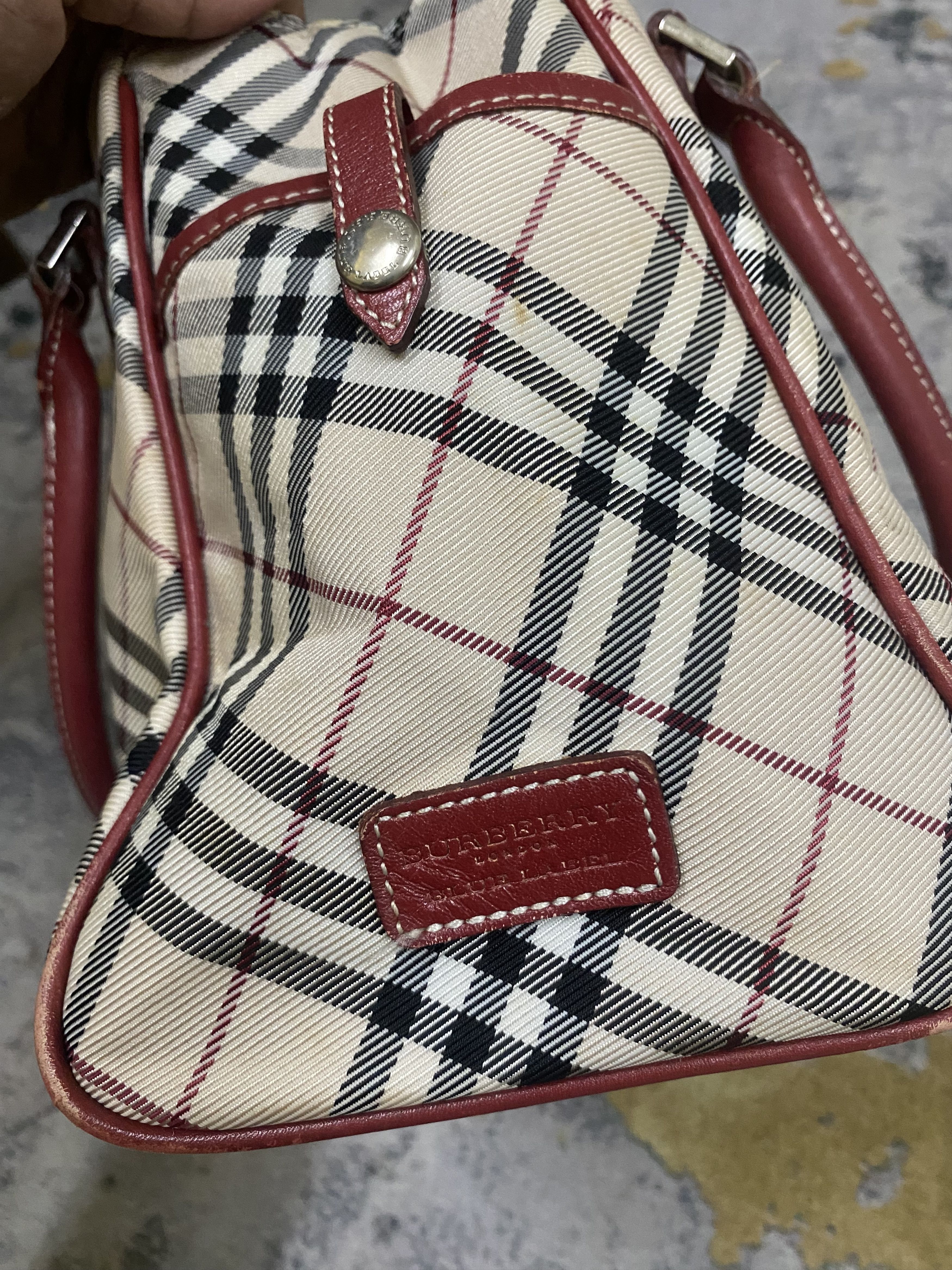 Burberry Burberry Nova Check Nylon Leather Bag Size ONE SIZE - 7 Thumbnail