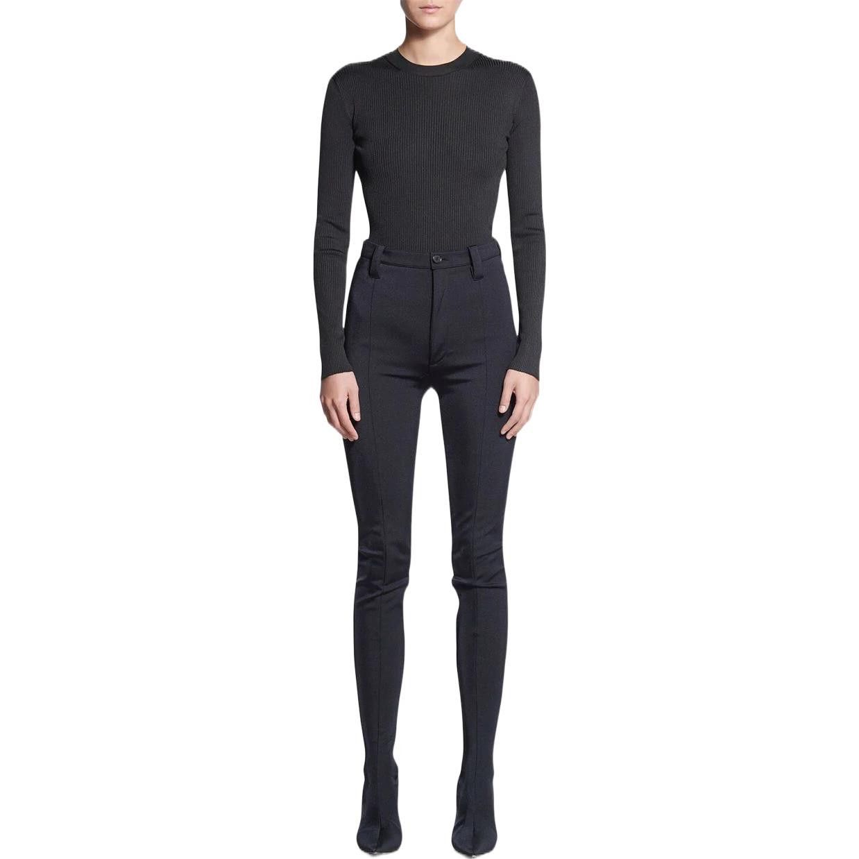 Balenciaga o1mt1gz1224 Long Sleeve Crewneck Sweater in Black Size M / US 6-8 / IT 42-44 - 2 Thumbnail
