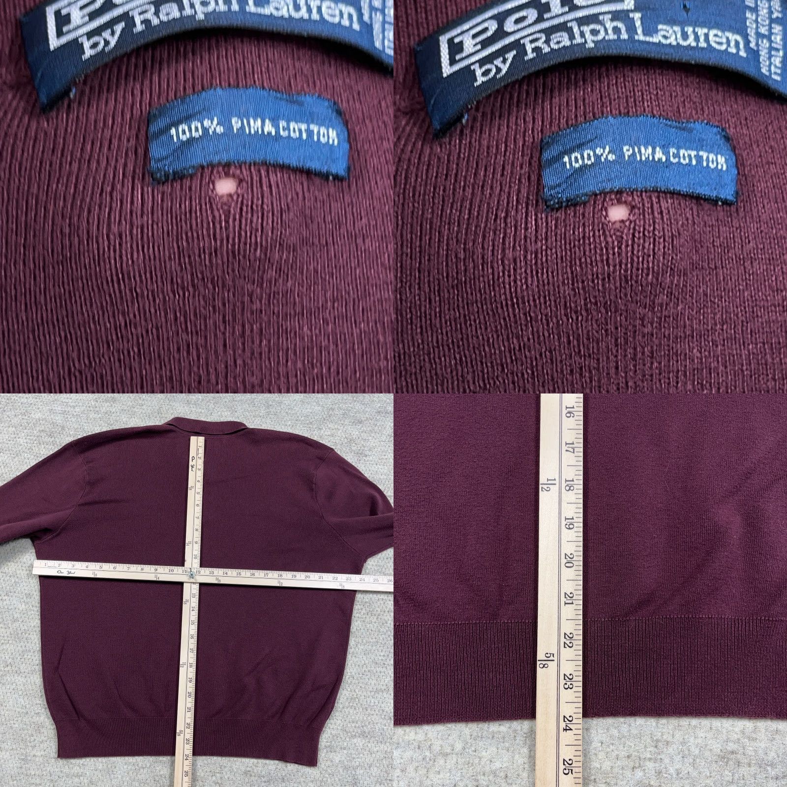 Polo Ralph Lauren Vintage Polo Ralph Lauren Sweater Men XL Marron Collared Pima Cotton Fine Knit Size US XL / EU 56 / 4 - 8 Thumbnail