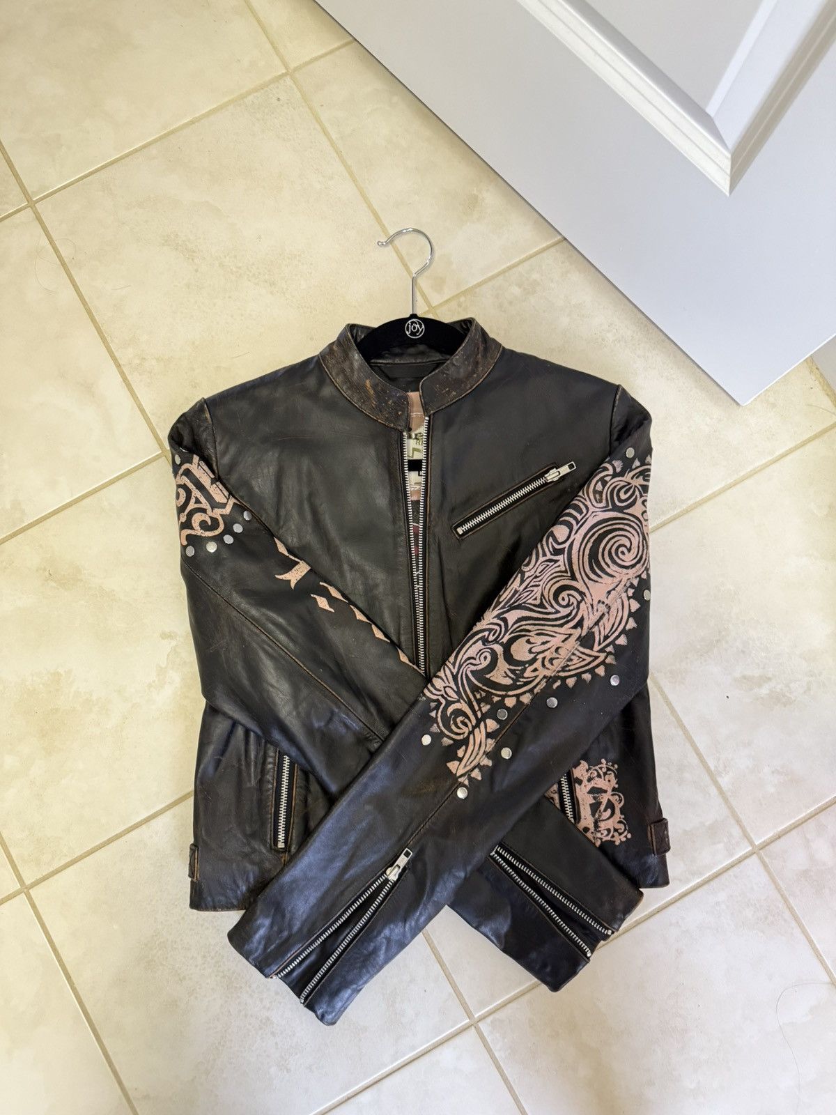 Christian Audigier × Ed Hardy × Japanese Brand japanese archive studded leather jacket Size S / US 4 / IT 40 - 4 Thumbnail