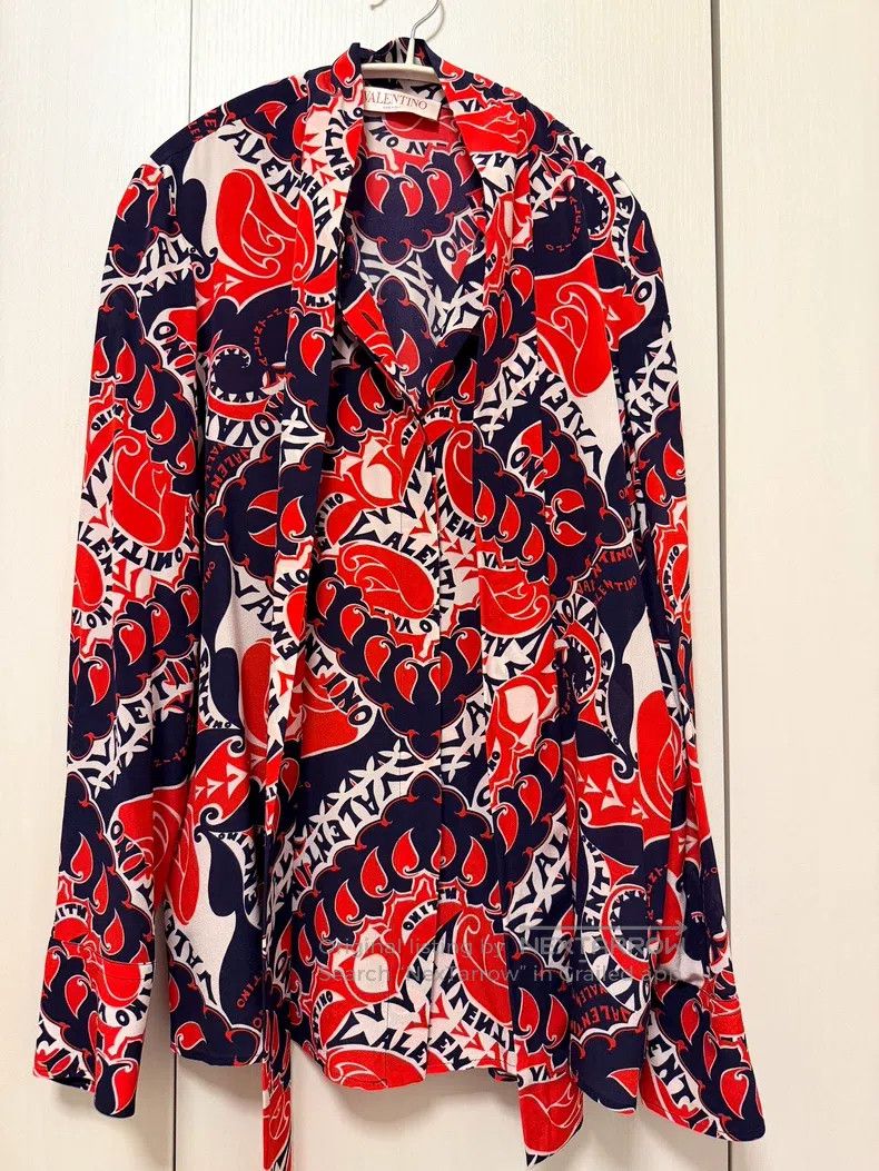 Valentino Valentino Red and blue print design Size S / US 4 / IT 40 - 2 Thumbnail