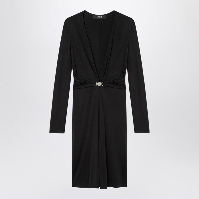 Versace Versace Black Viscose Jersey Midi Dress Size S / US 4 / IT 40 - 1 Thumbnail