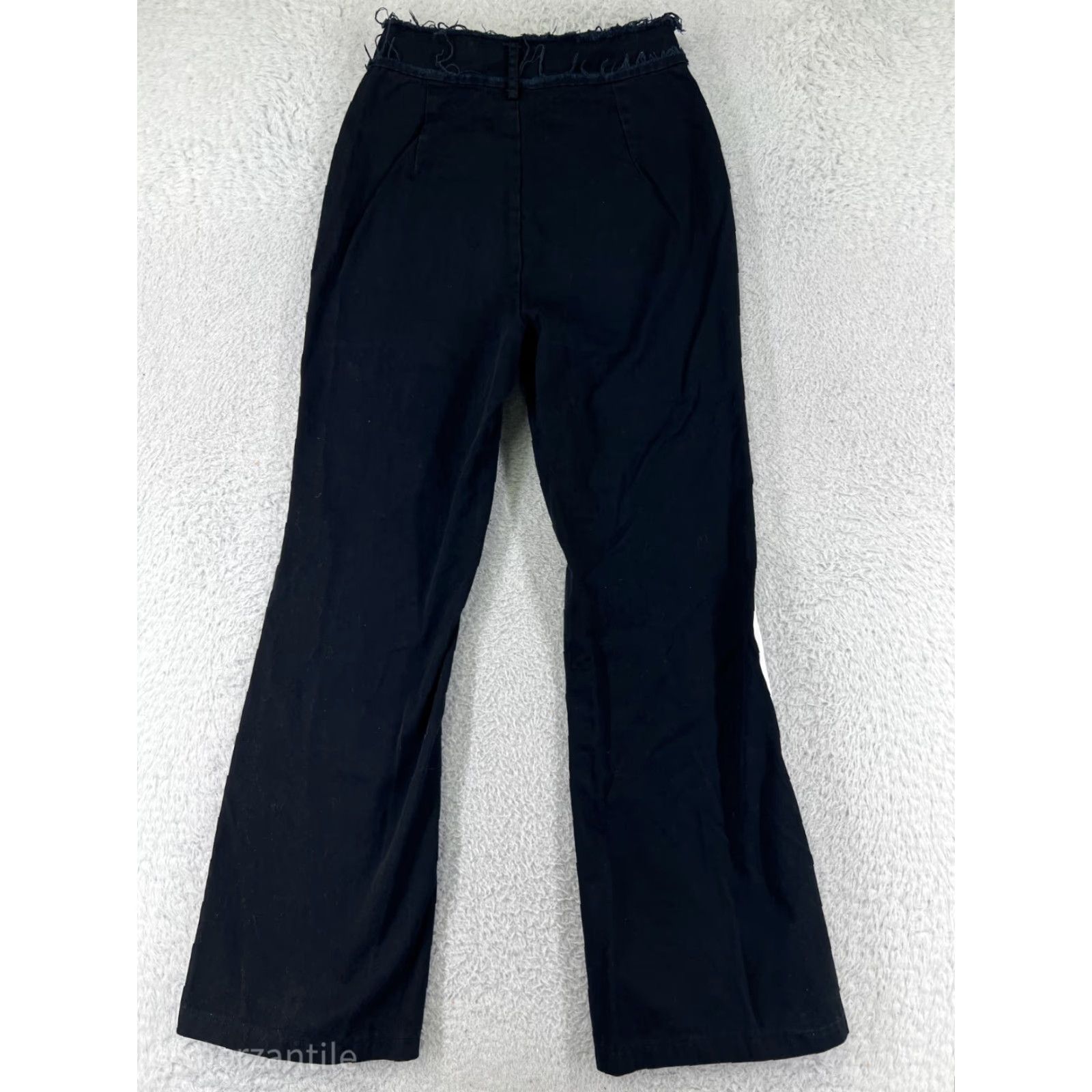 Shein Shein Women's Flared High-Wide Leg Jeans XS Black Beige White Color Block 90s Y2K Cotton Size 26" / US 2 / IT 38 - 2 Thumbnail