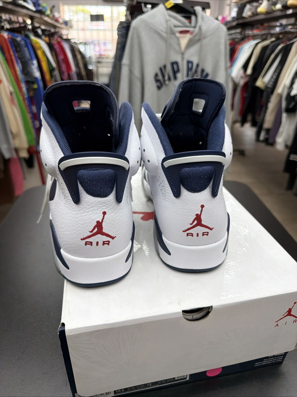 Jordan Brand Jordan Air Jordan 6 Retro Olympic 2024 White Navy High Top Size US 10.5 / EU 43-44 - 10 Thumbnail