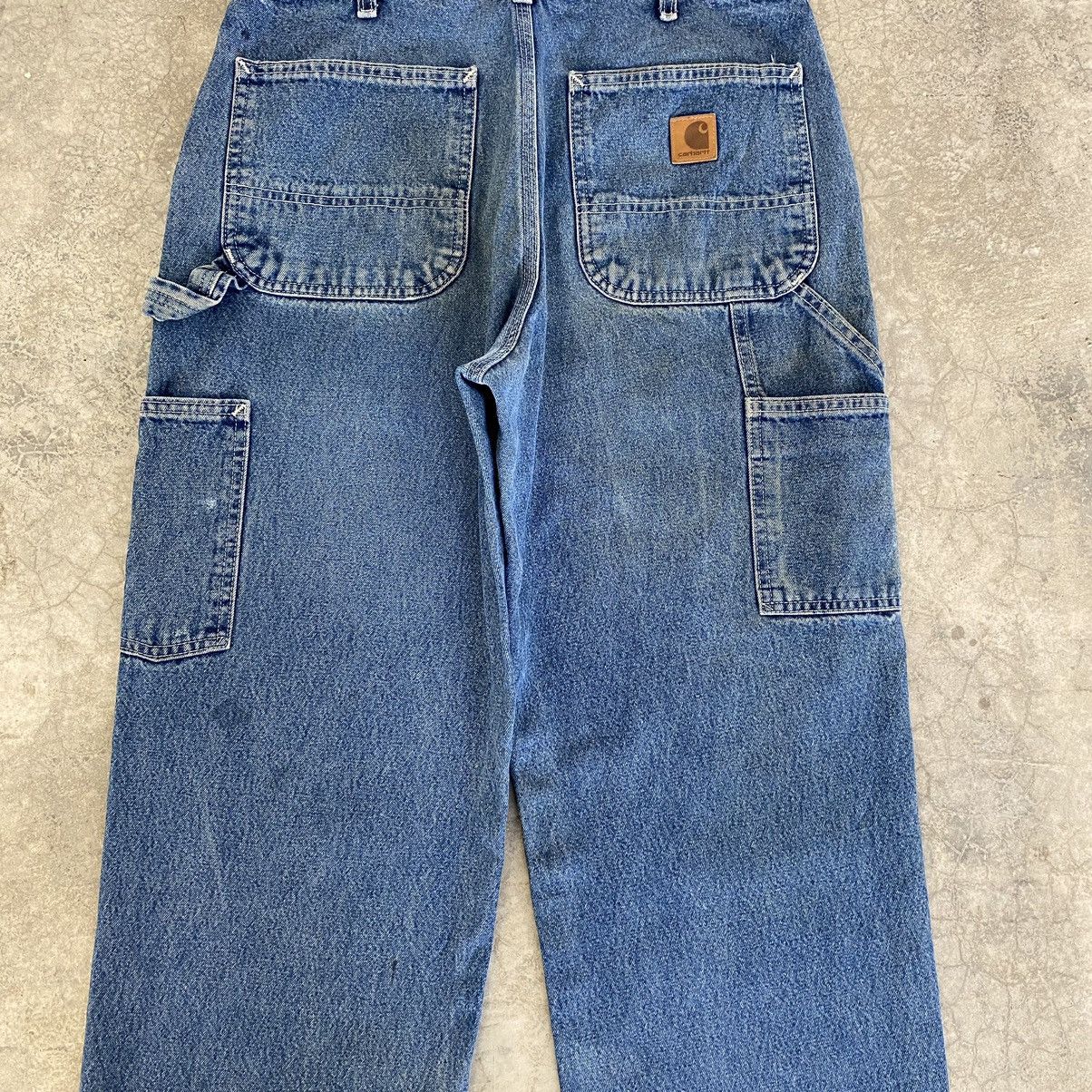 Carhartt × Vintage VTG Carhartt Medium Washed Blue Carpenter Denim Jeans Size US 32 / EU 48 - 18 Thumbnail
