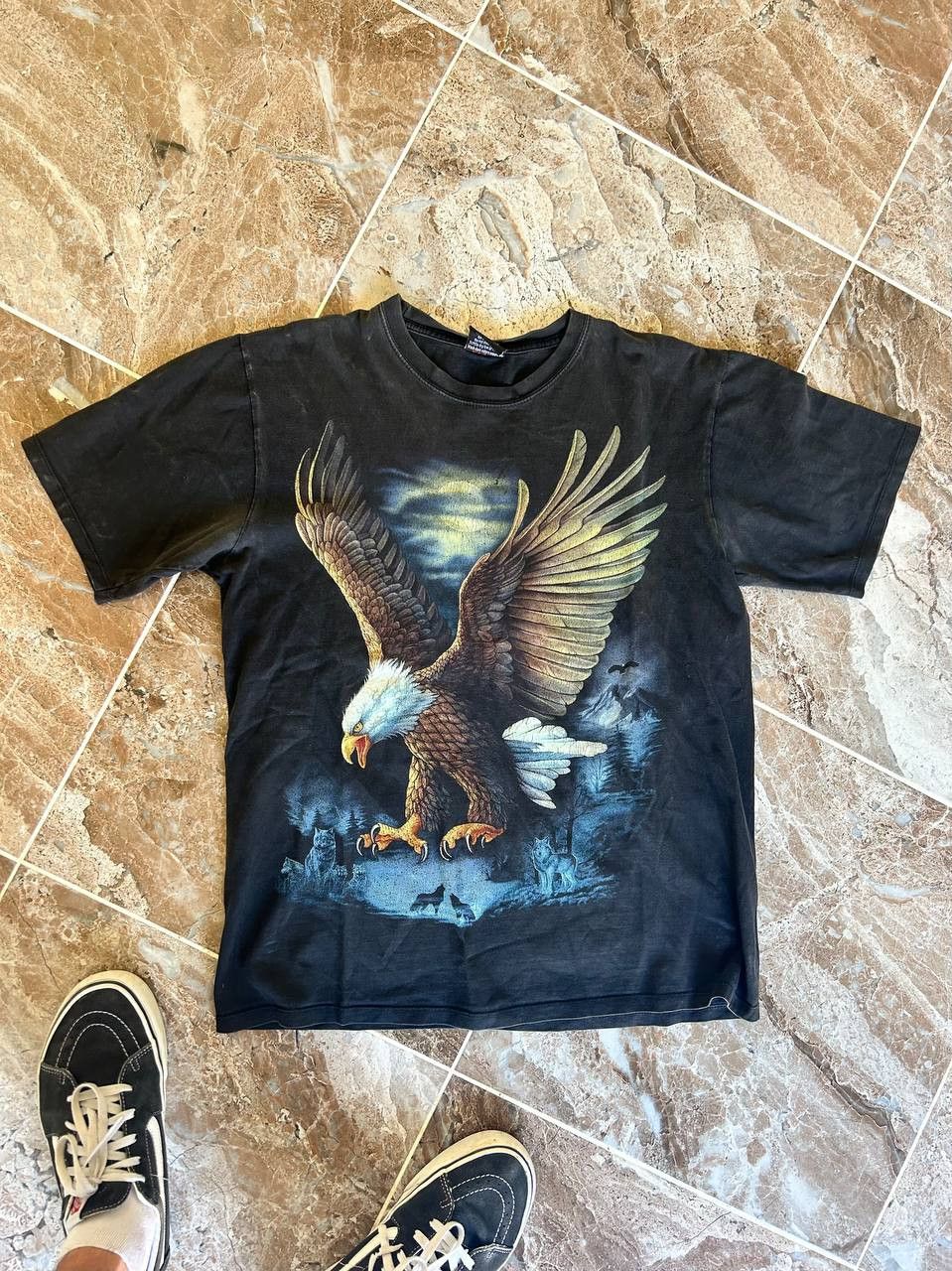 Vintage Vintage 90s Eagle 3D print T-shirt Harley Davidson style aop Size US L / EU 52-54 / 3 - 5 Thumbnail