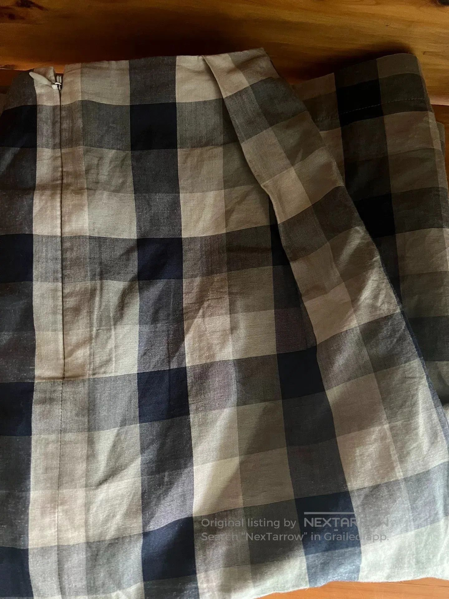 Margaret Howell Margaret Howell Cotton-Linen Check Skirt. Size 37" - 9 Thumbnail