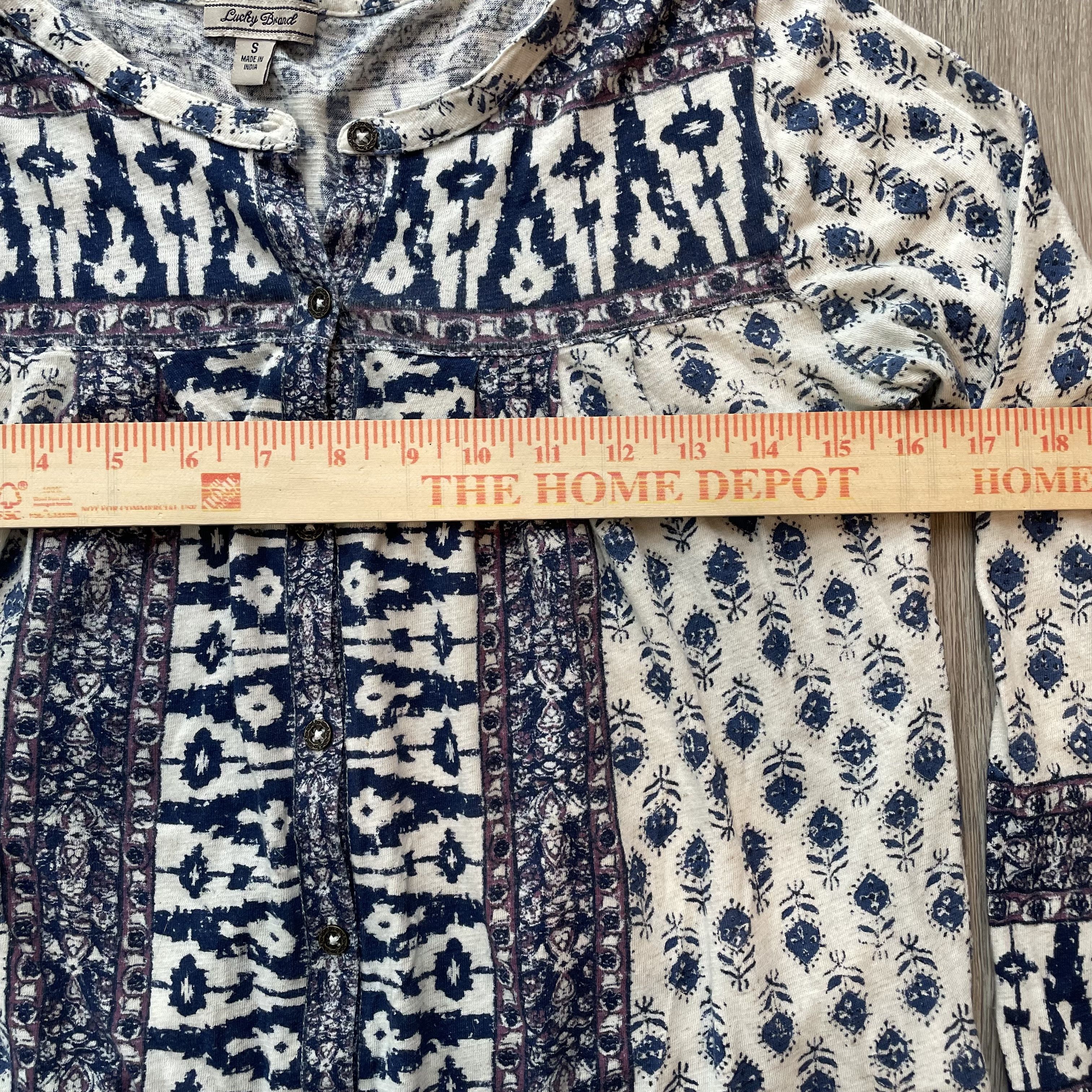 Lucky Brand Lucky Brand Printed Cotton Linen Button Front Blouse S Size S / US 4 / IT 40 - 7 Thumbnail
