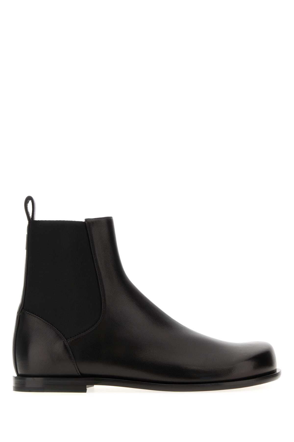 Fendi Black Nappa Leather Squared Ff Ankle Boots Size US 8.5 / EU 41-42 - 1 Thumbnail