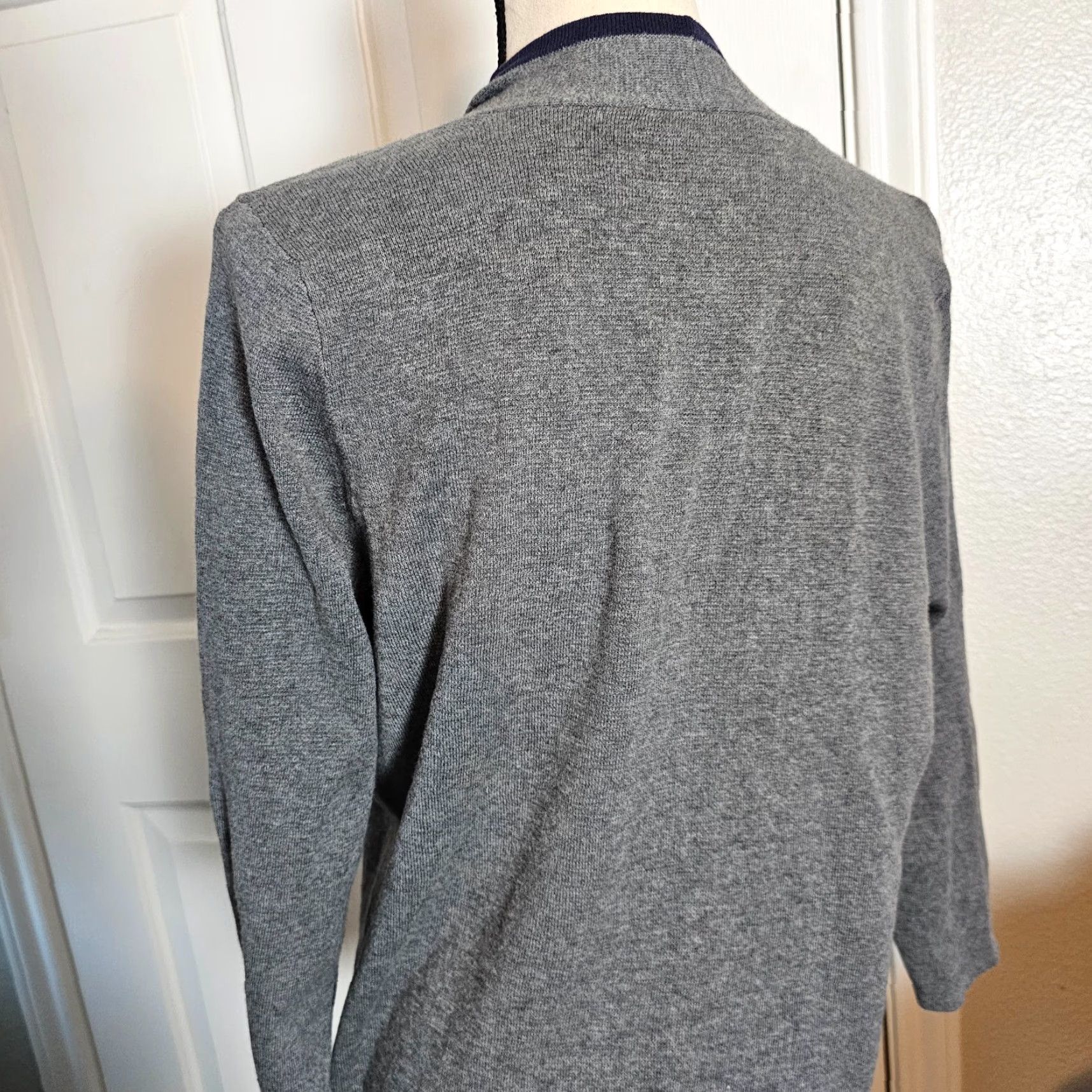 Ann Taylor VINTAGE Ann Taylor Loft Cardigan Sweater Women Large Gray 3/4 Sleeve Solid Size L / US 10 / IT 46 - 3 Thumbnail