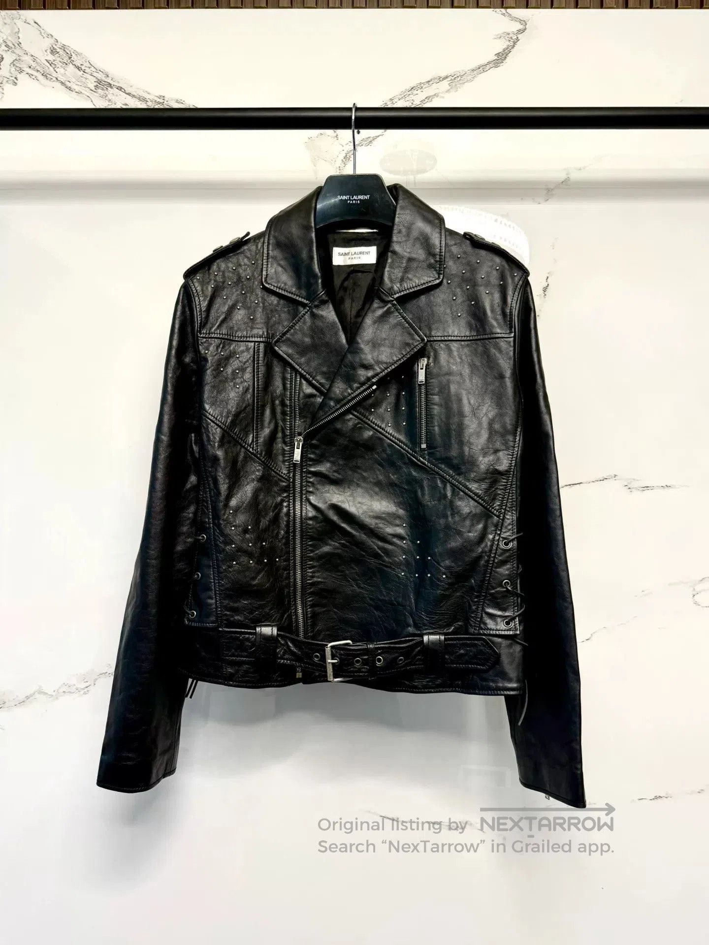 Saint Laurent Paris saint laurent studded black leather jacket. Size US S / EU 44-46 / 1 - 1 Thumbnail