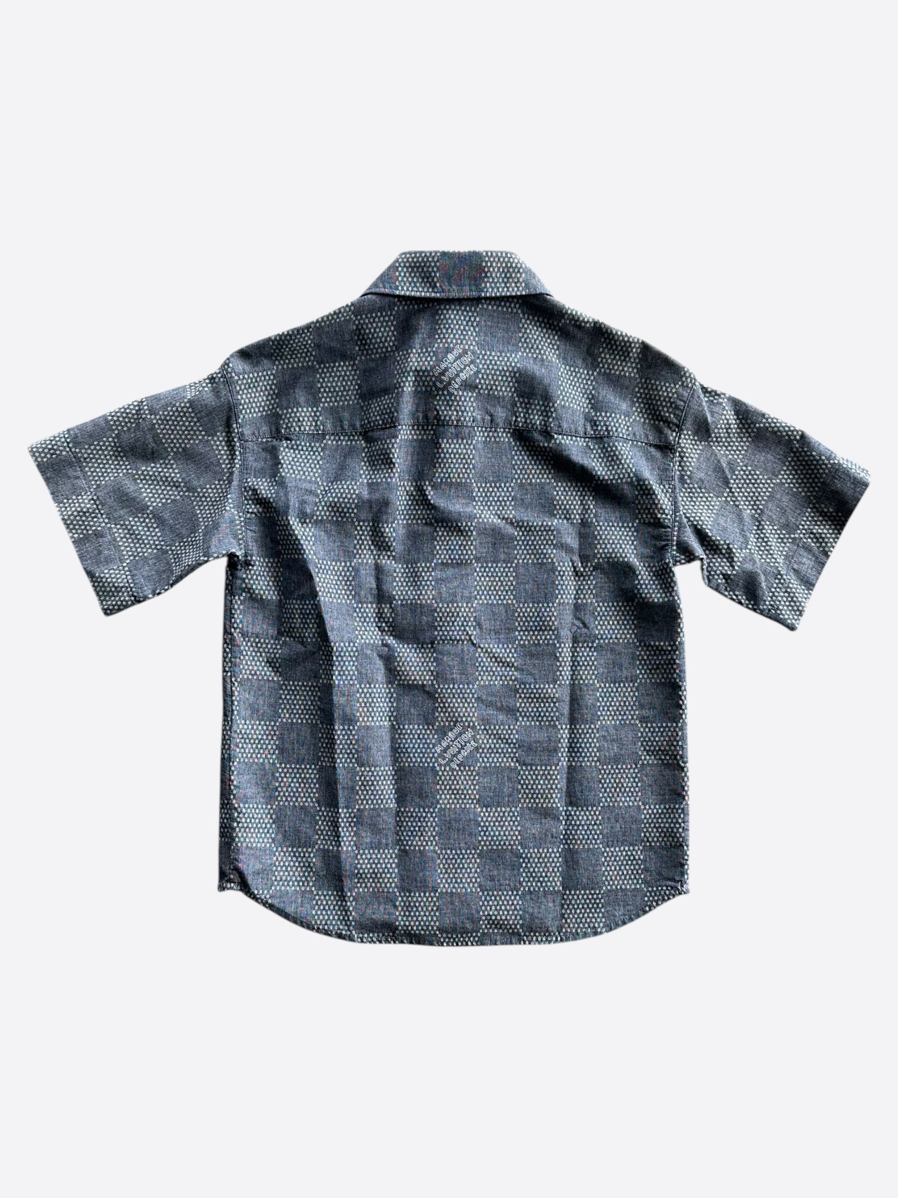 Louis Vuitton Louis Vuitton Blue & White Damier Denim Button Up Shirt Size US XS / EU 42 / 0 - 2 Thumbnail