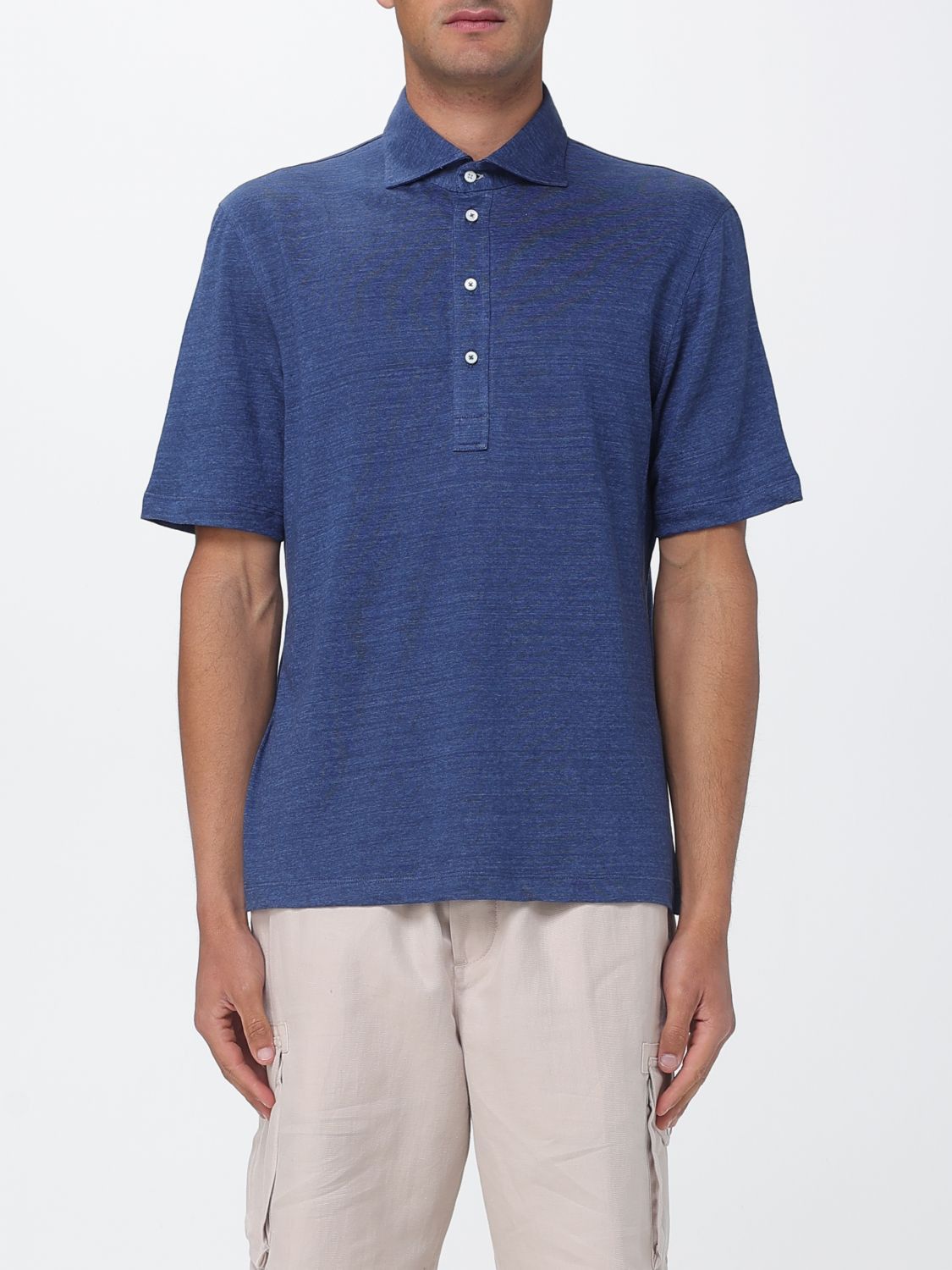 Brunello Cucinelli Brunello Cucinelli Polo Shirt Men Blue Size US M / EU 48-50 / 2 - 1 Thumbnail