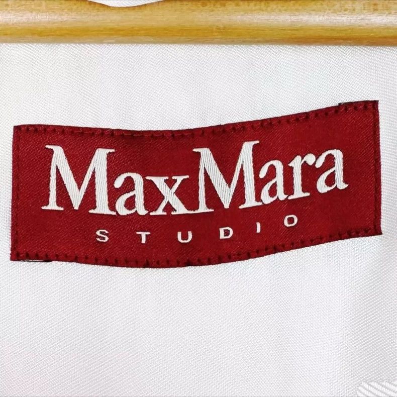Max Mara White hooded wool coat