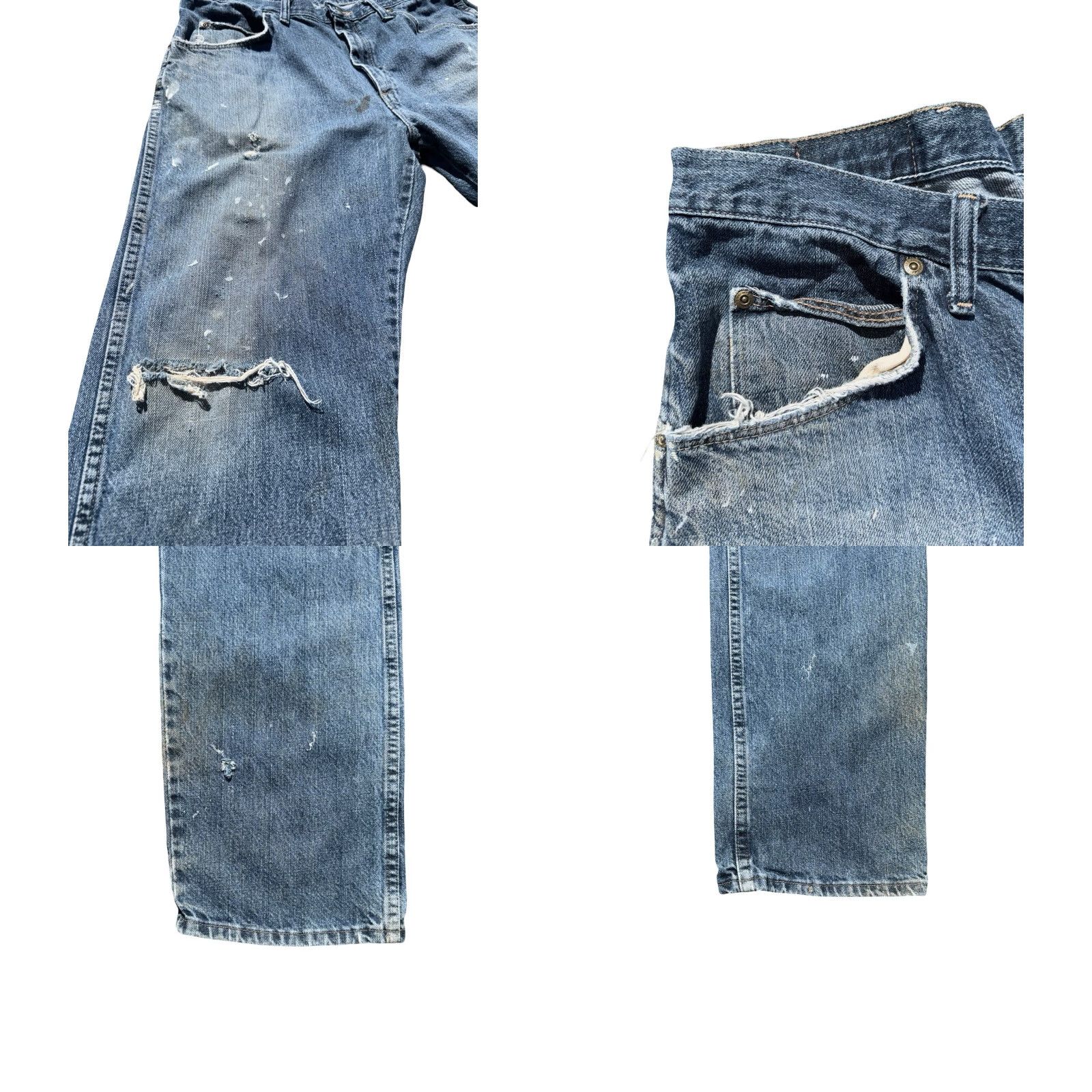 Wrangler VINTAGE Wrangler Jeans 90s Distressed Light Wash Blue 34x32 Men Straight Size 34 32 Size US 34 / EU 50 - 8 Thumbnail