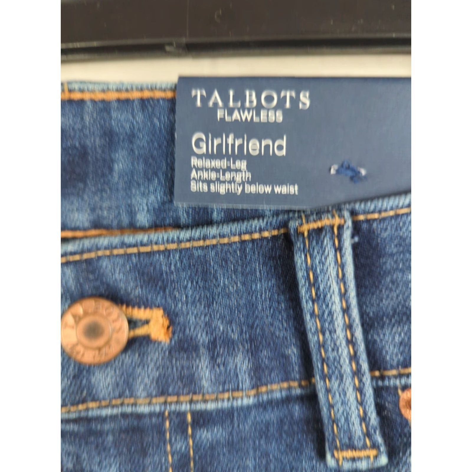 Talbots TALBOTS Flawless Girlfriend Jeans Blue Denim 2P Petite 5-Pocket Ankle Denim Medium Wash Rolled Up Cuffs Zip Button Closure Womens Size 26" / US 2 / IT 38 - 2 Thumbnail