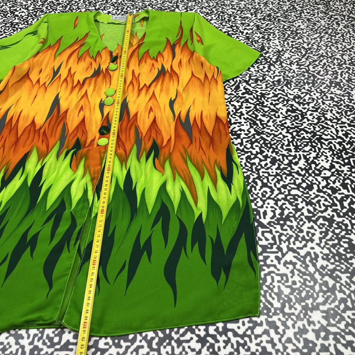 Joseph Ribkoff Vintage 90s Joseph Ribkoff Flame Fire Print Shirts Dress Size XL / US 12-14 / IT 48-50 - 22 Thumbnail