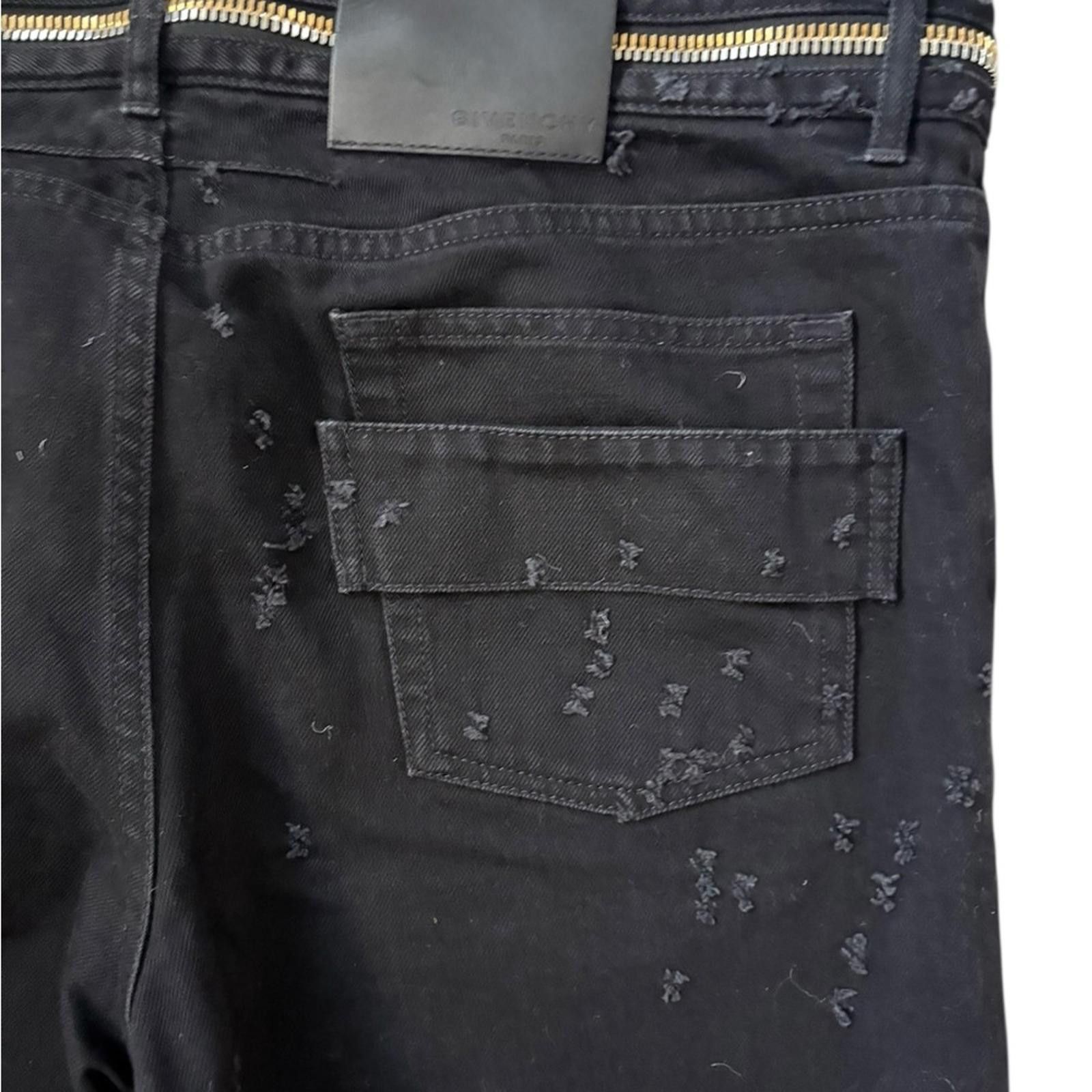 Givenchy Givenchy Men's 2016 Distressed Zipper Moto Jeans Black Size US 35 - 12 Thumbnail