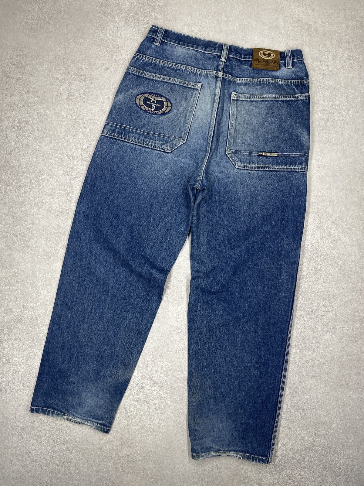 Wu-Tang Clan Vintage Wu Tang Clan Wu Wear Baggy Denim Jeans Blue Big Logo Size US 34 / EU 50 - 1 Thumbnail