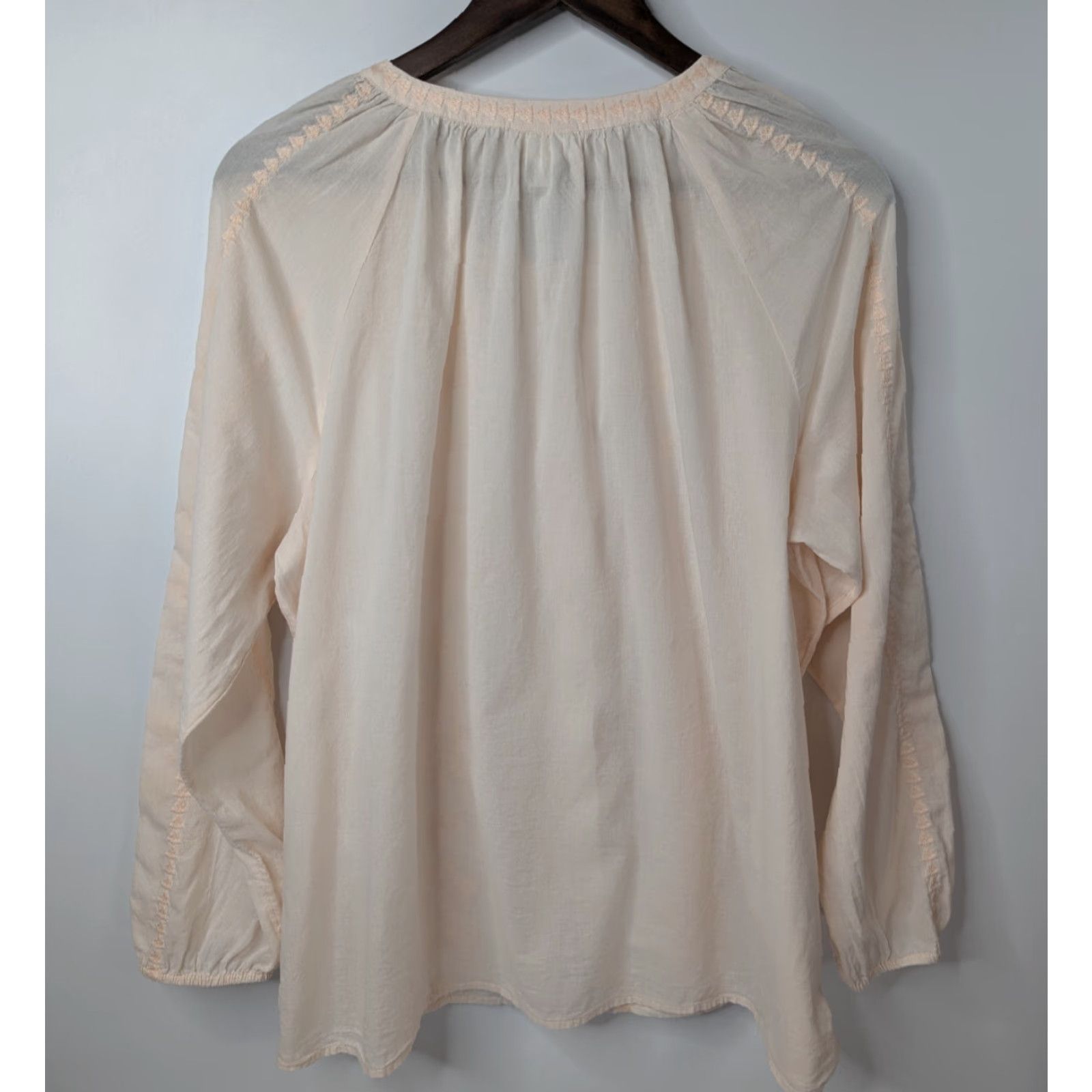 J. Jill J Jill Women’s L Petite Floral Embroidered Boho Button Long Sleeve Blouse Size L / US 10 / IT 46 - 4 Thumbnail