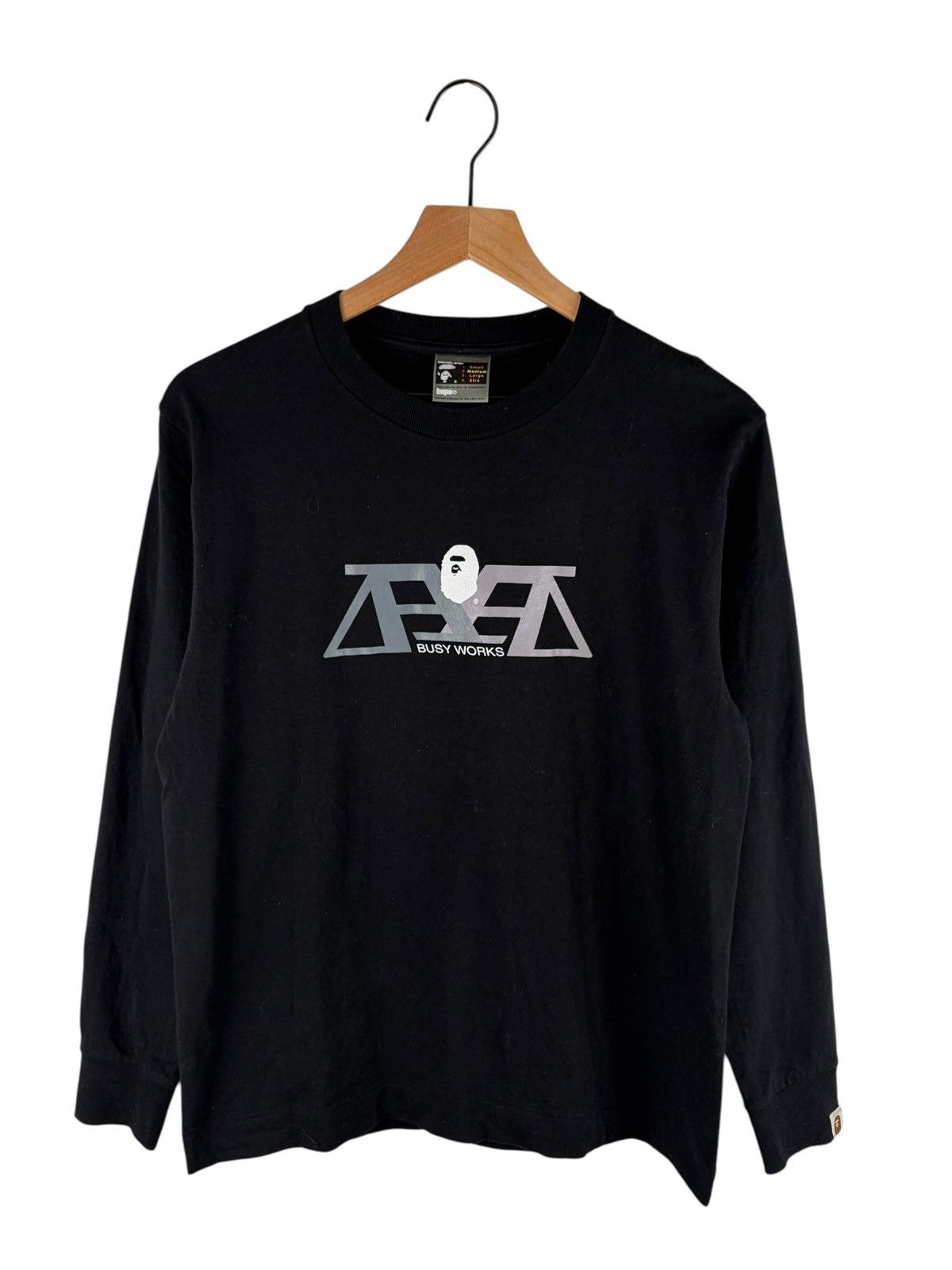 Bape Bape Logo Print L/S Tee Size US M / EU 48-50 / 2 - 1 Thumbnail