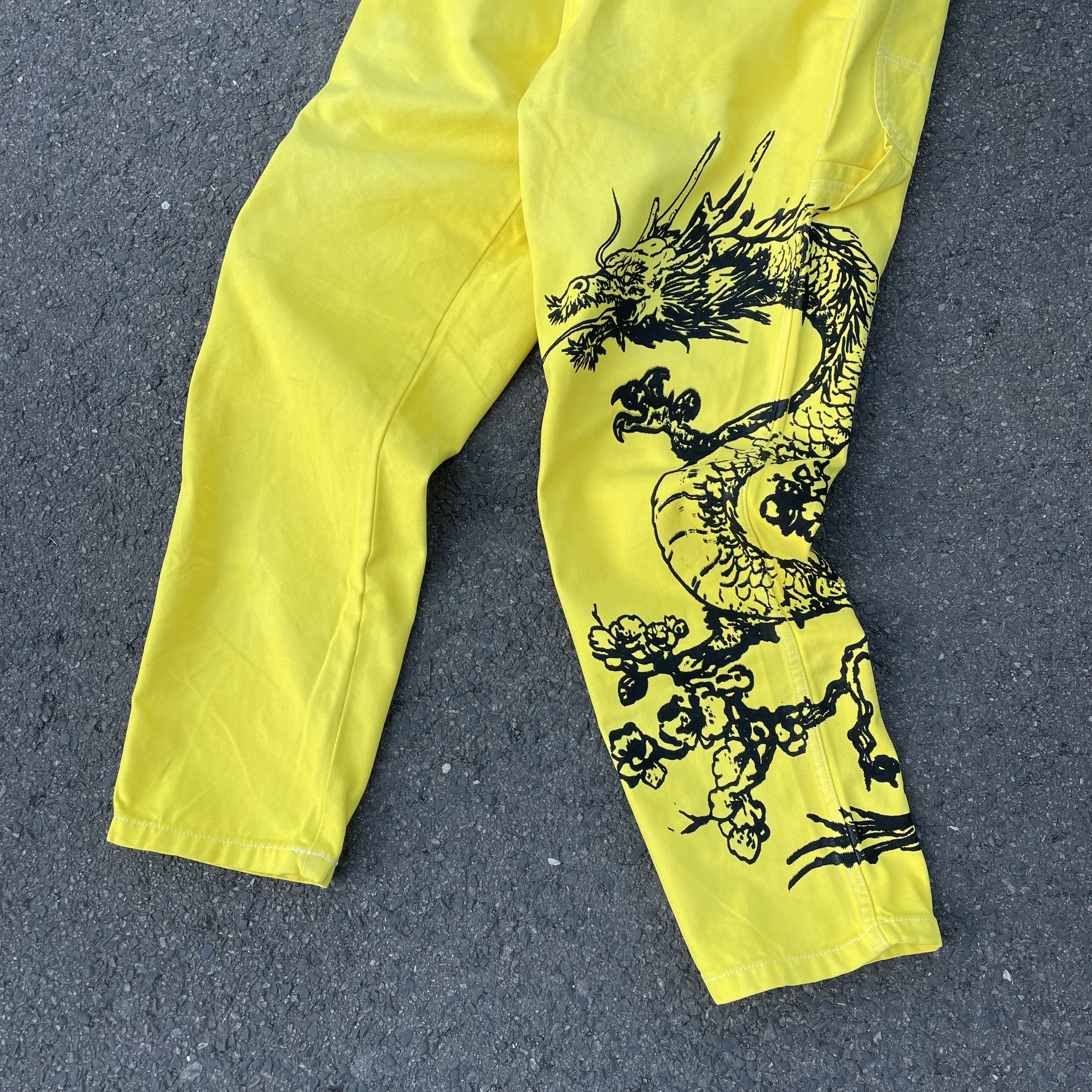 Dickies Dickies Custom Yellow Dragon Pants Graphic Bleach Wash Y2K Size US 38 / EU 54 - 2 Thumbnail