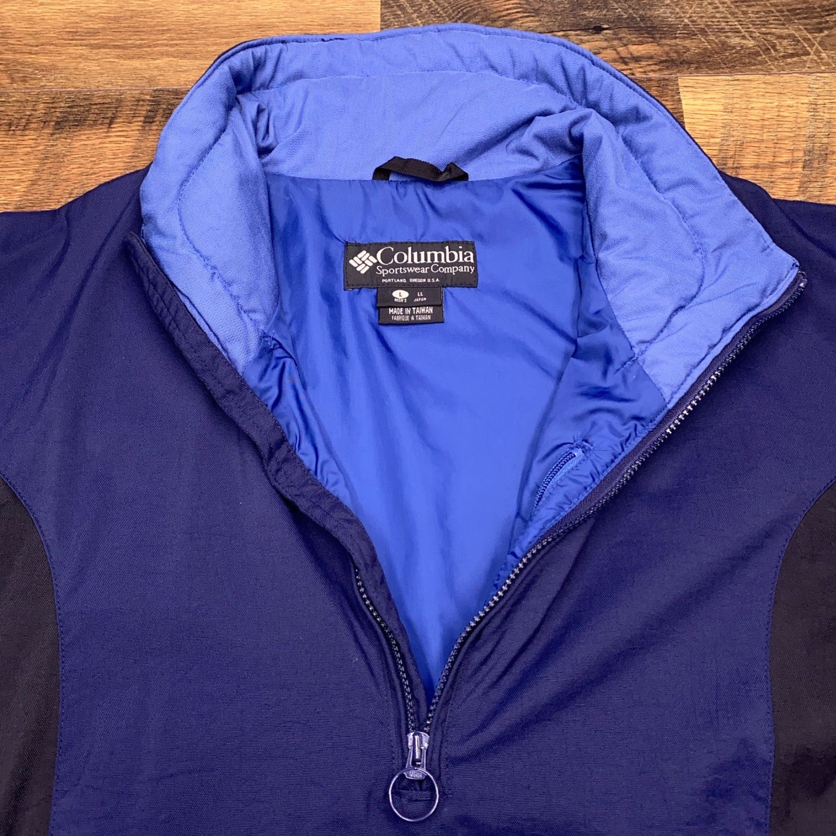 Vintage Columbia Convert Jacket Mens Large 1/4 Zip Lined Winter Snow Blue Windbreaker Solid Outdoor Skiing Walking Mens Size US L / EU 52-54 / 3 - 4 Thumbnail