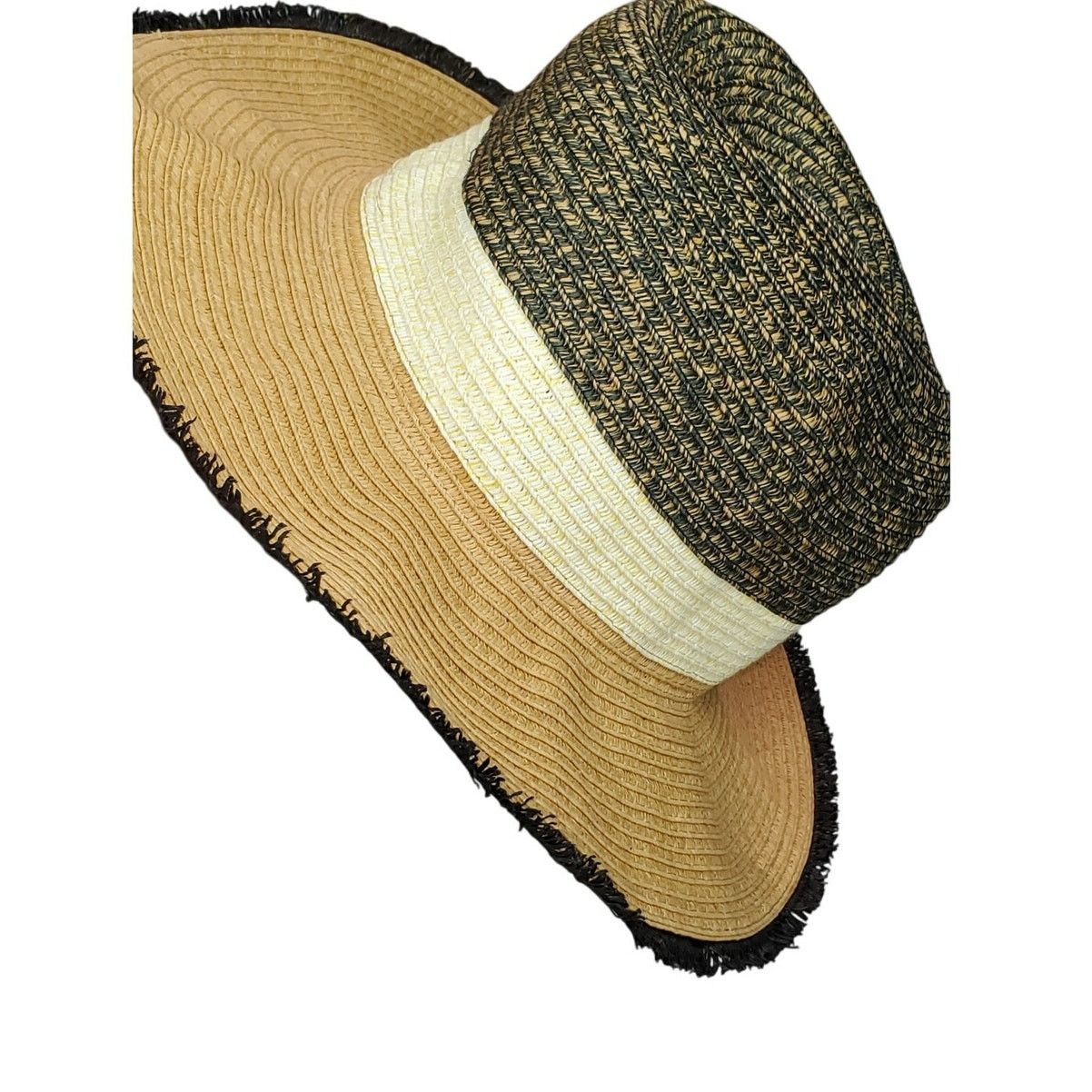 Other INC International Concepts Straw SunHat Tan/Black Woven OS Size ONE SIZE - 2 Thumbnail