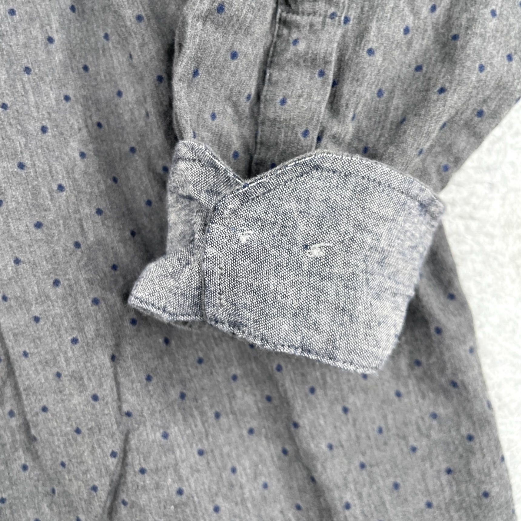 Ben Sherman Ben Sherman Shirt Large Gray Blue Dots Button-Up Long Sleeve Casual Flip Cuff Regular Fit Mens Shirt Size US L / EU 52-54 / 3 - 2 Thumbnail