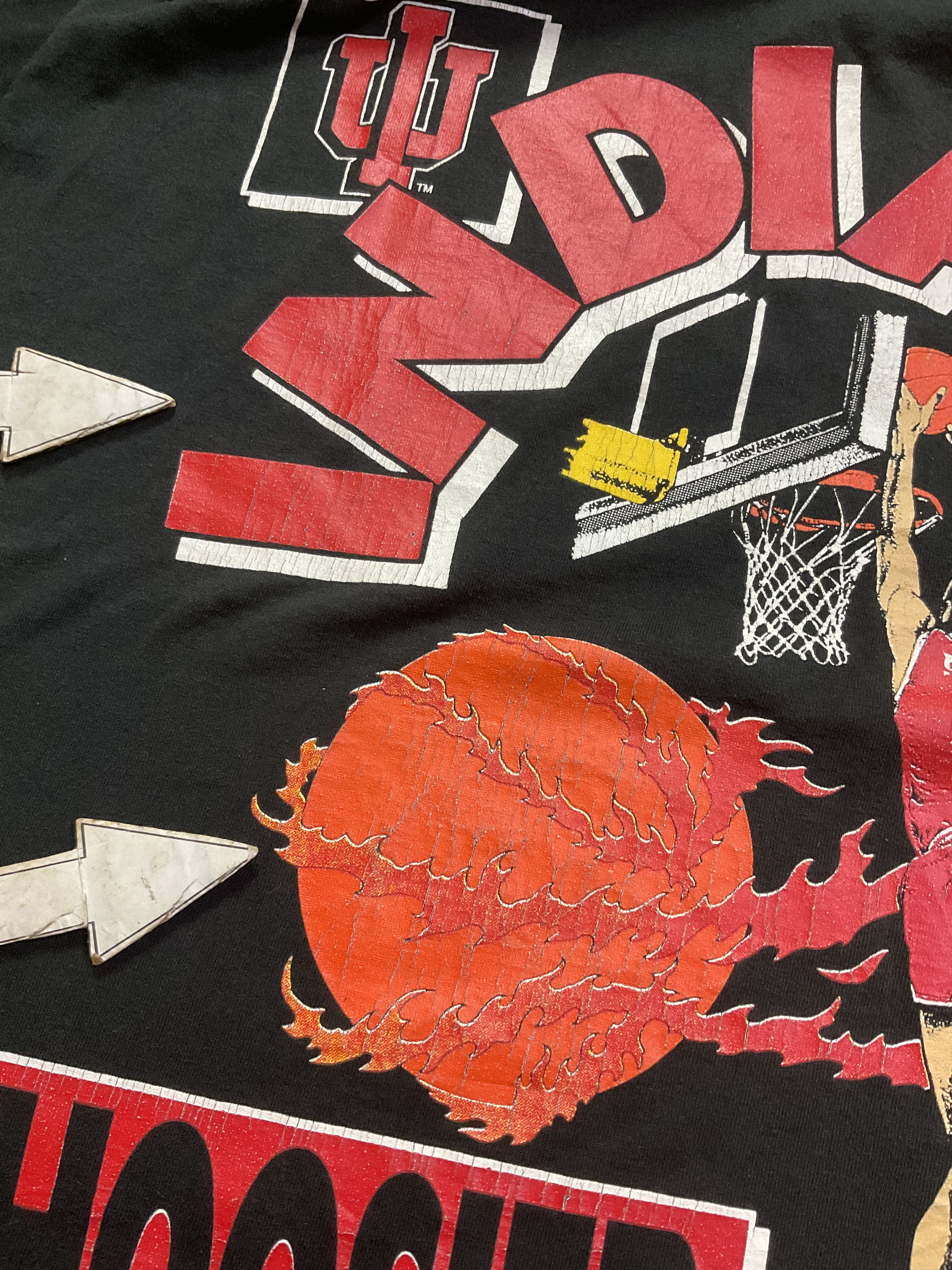 NBA Vintage 90s Indiana University IU Hoosiers Basketball Tee Size US XL / EU 56 / 4 - 6 Thumbnail