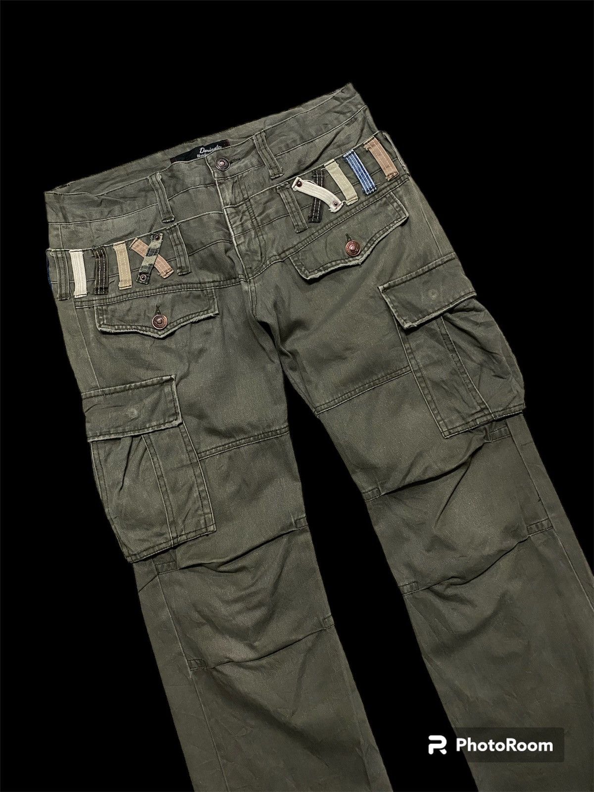 image of If Six Was Nine x Vintage Japanese Handcrafted Double Waist Faded Tactical Cargo in Light Olive (Si