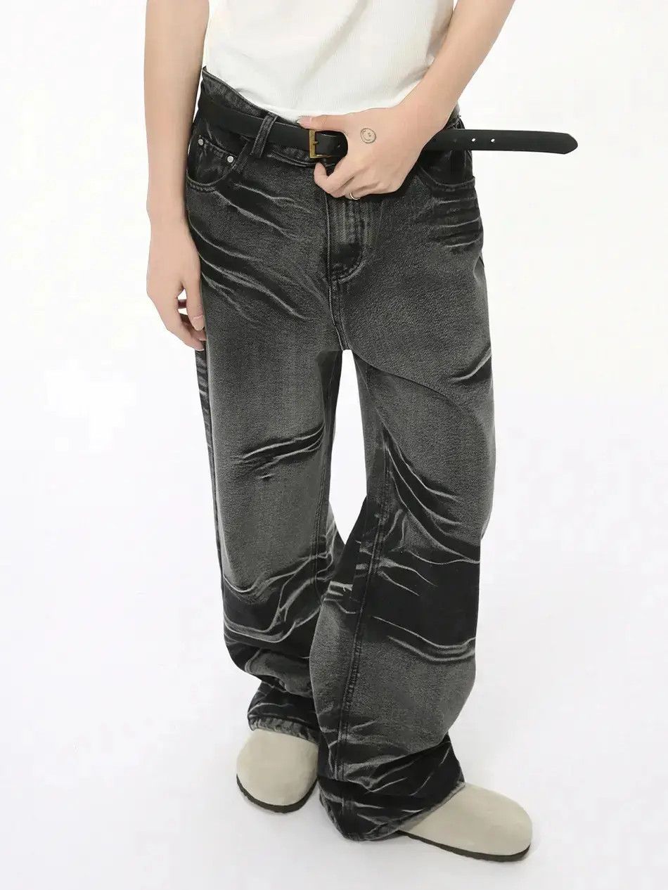Japanese Brand Retro loose straight casual tie dye jeans Size US 32 / EU 48 - 3 Thumbnail
