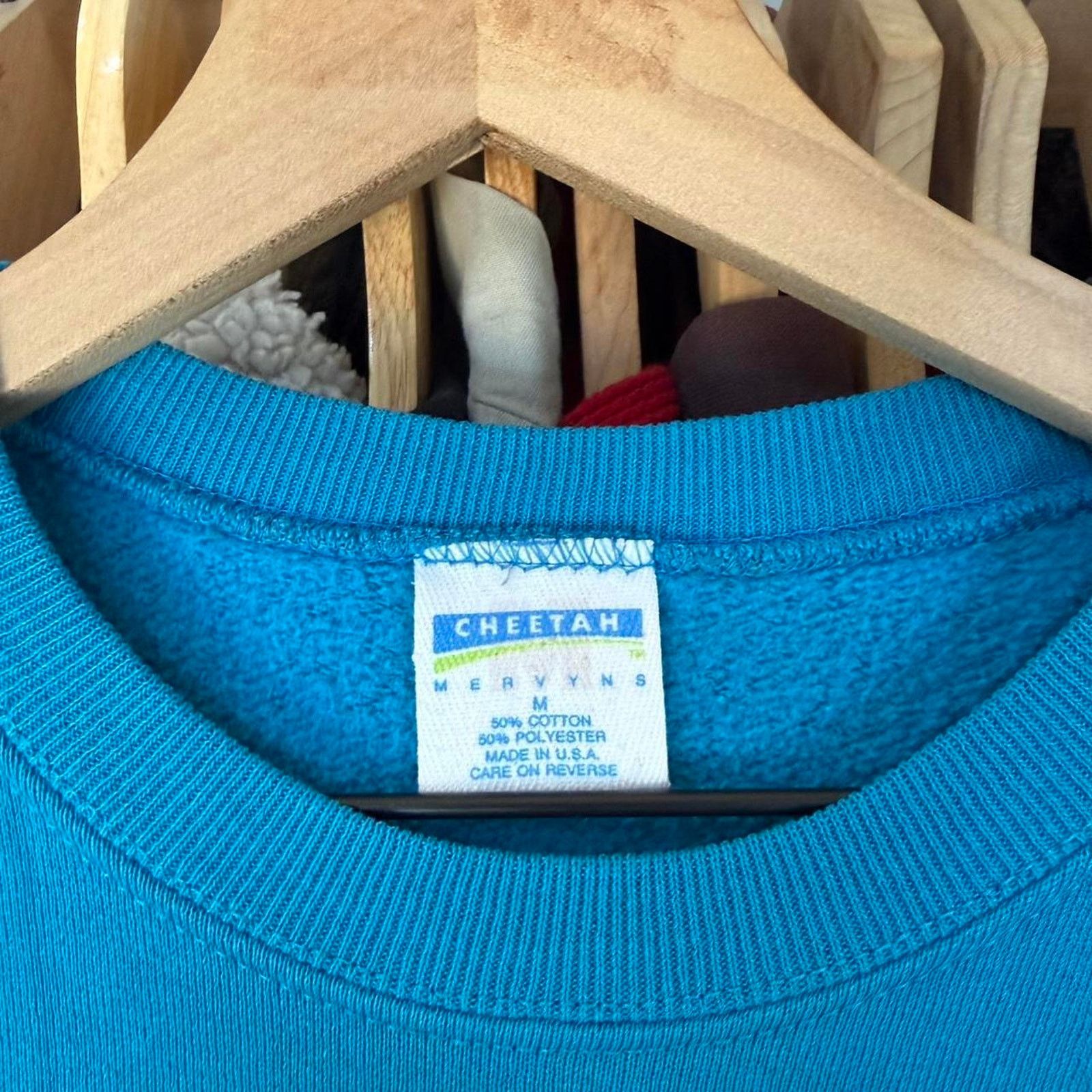 Other Vintage 90s Cheetah Blue Blank Sweatshirt Size US M / EU 48-50 / 2 - 5 Thumbnail