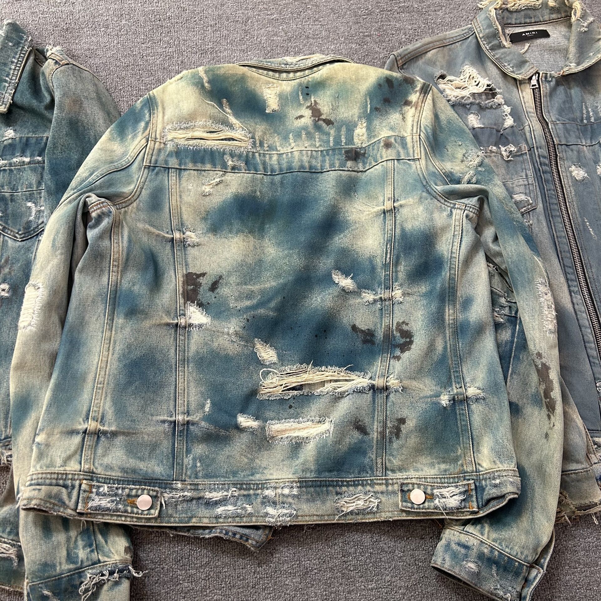 Amiri amiri destroyed grease stain denim jacket Size US M / EU 48-50 / 2 - 2 Thumbnail