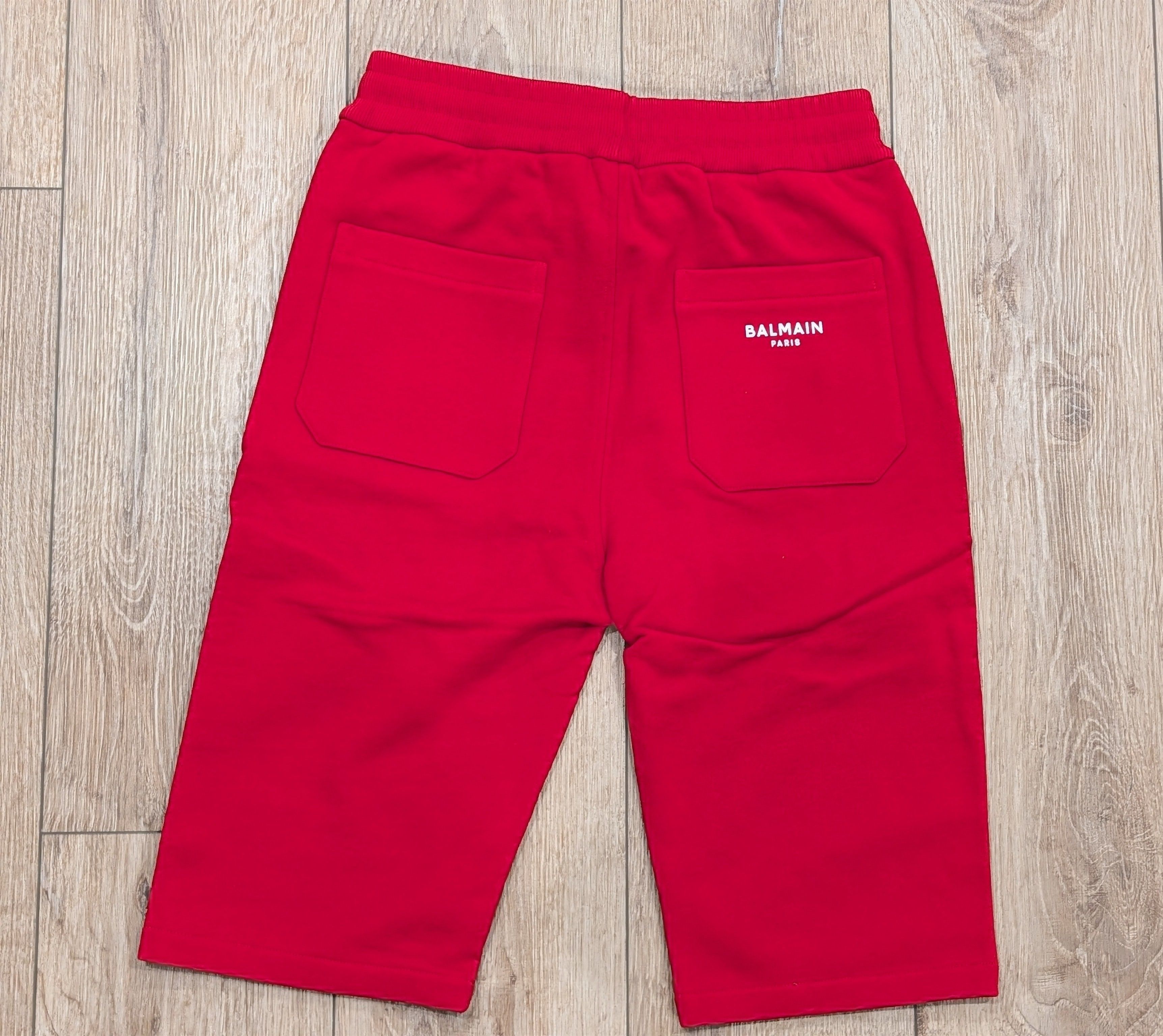 Balmain Balmain Cotton Flocked Logo Sweat Shorts Red Small Size US 30 / EU 46 - 3 Thumbnail