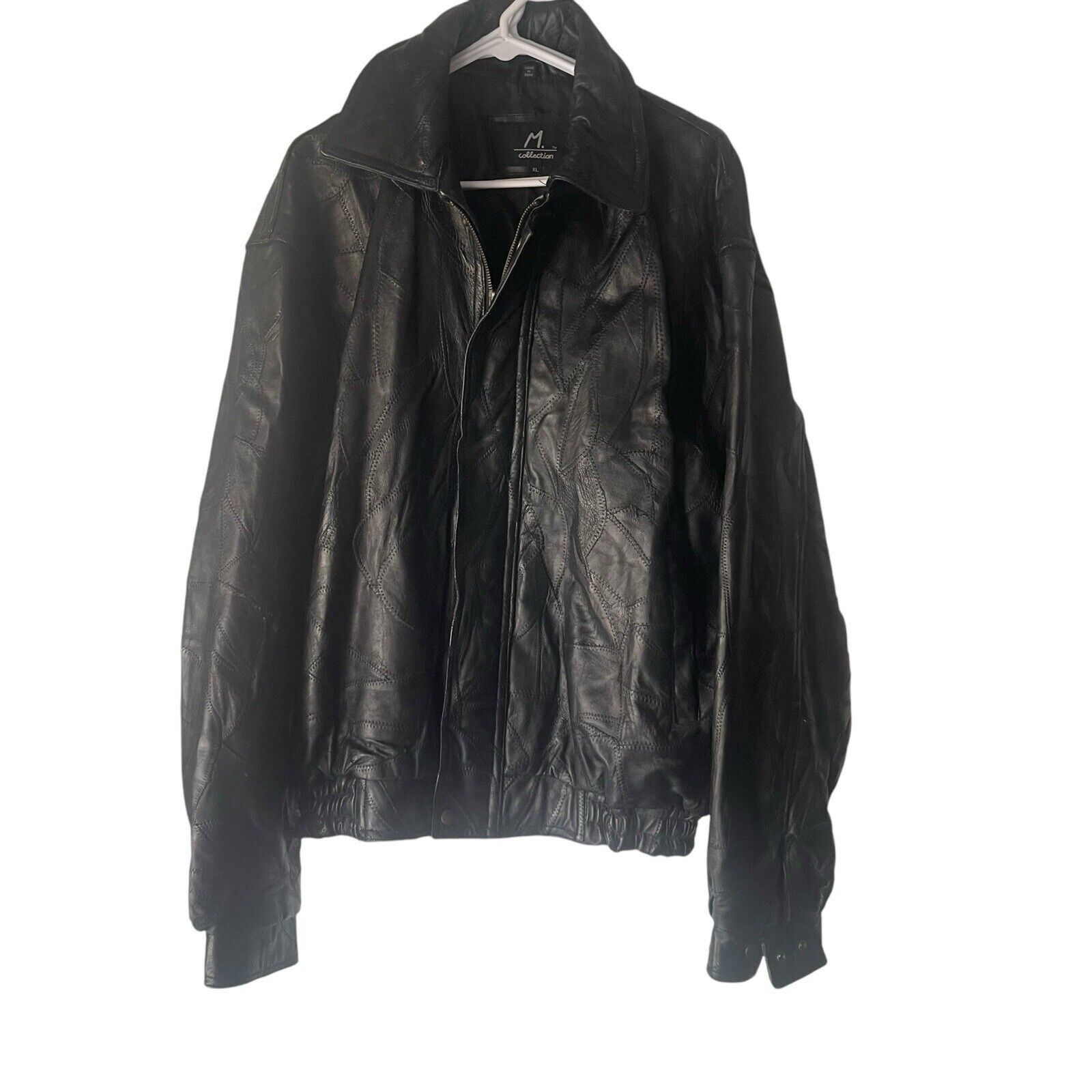 Other M. Collection 90s XL Black Leather Textured Bomber Jacket Size US XL / EU 56 / 4 - 1 Thumbnail
