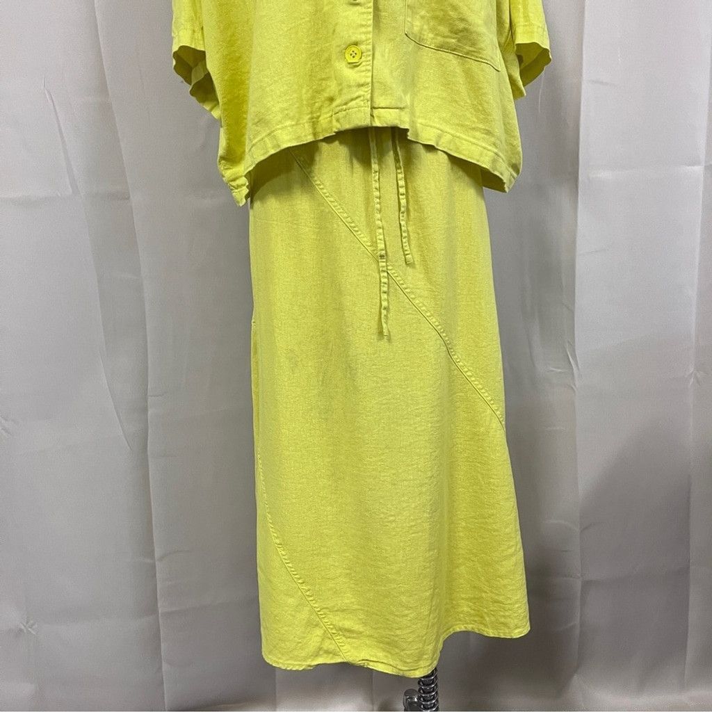 DKNY DKNY Yellow Button-Up Skirt Set Size 36" / US 14 / IT 50 - 3 Thumbnail