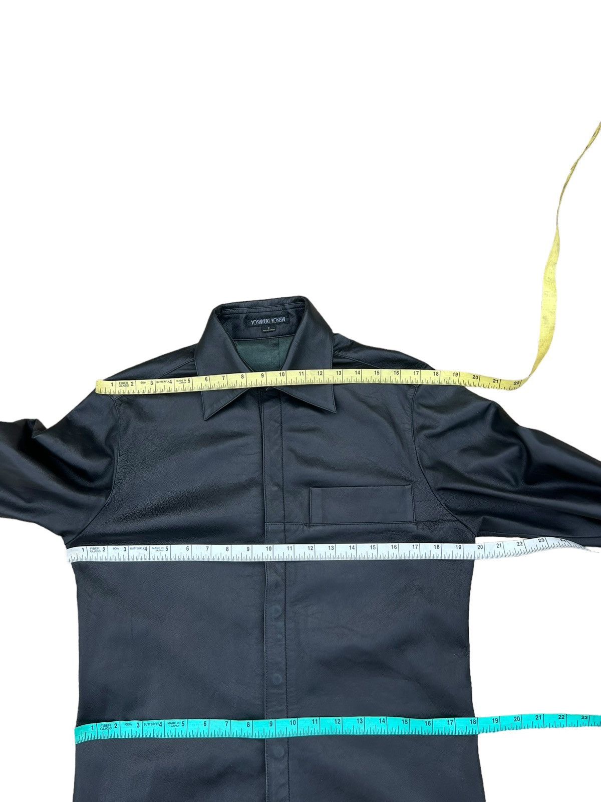 Vintage Vintage Yoshiyuki Konishi Black Sheepskin Leather Shirt Size US M / EU 48-50 / 2 - 2 Thumbnail