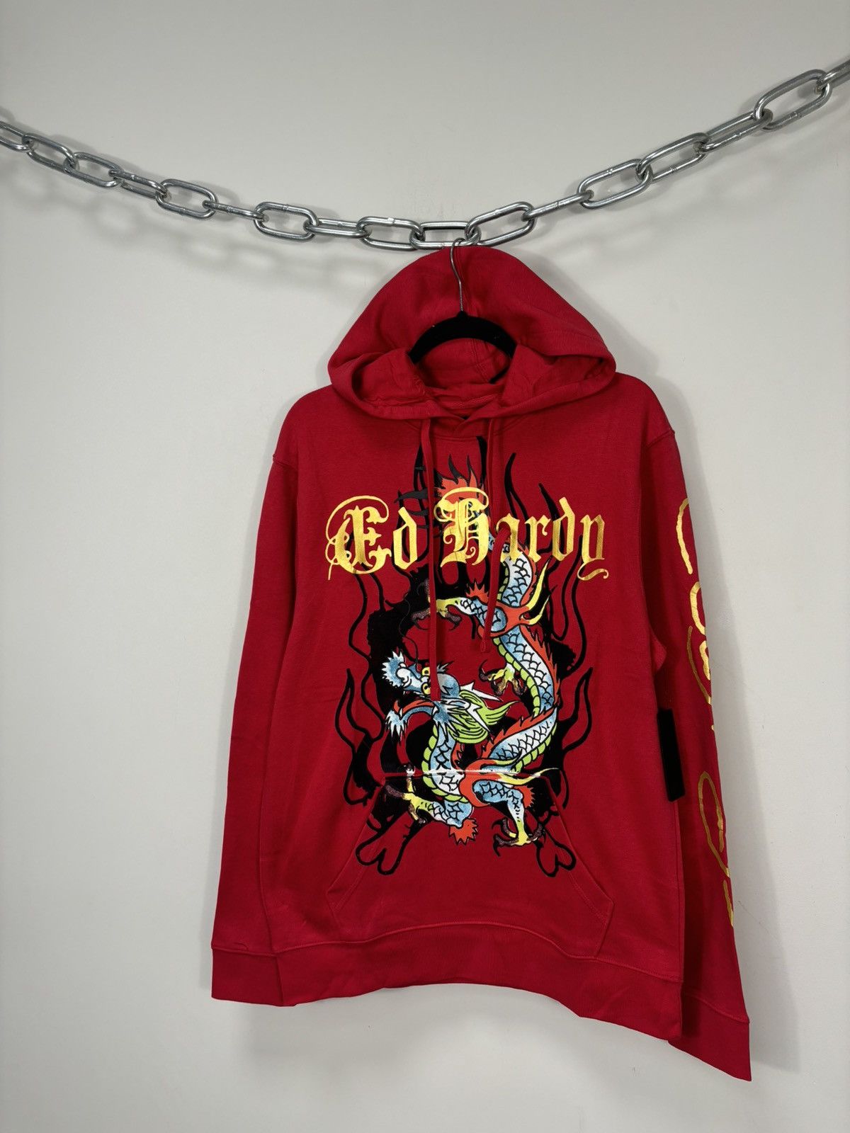 Christian Audigier Ed Hardy Chinese Dragon Tattoo Logo NEW Red Hype Hoodie Size US M / EU 48-50 / 2 - 4 Thumbnail