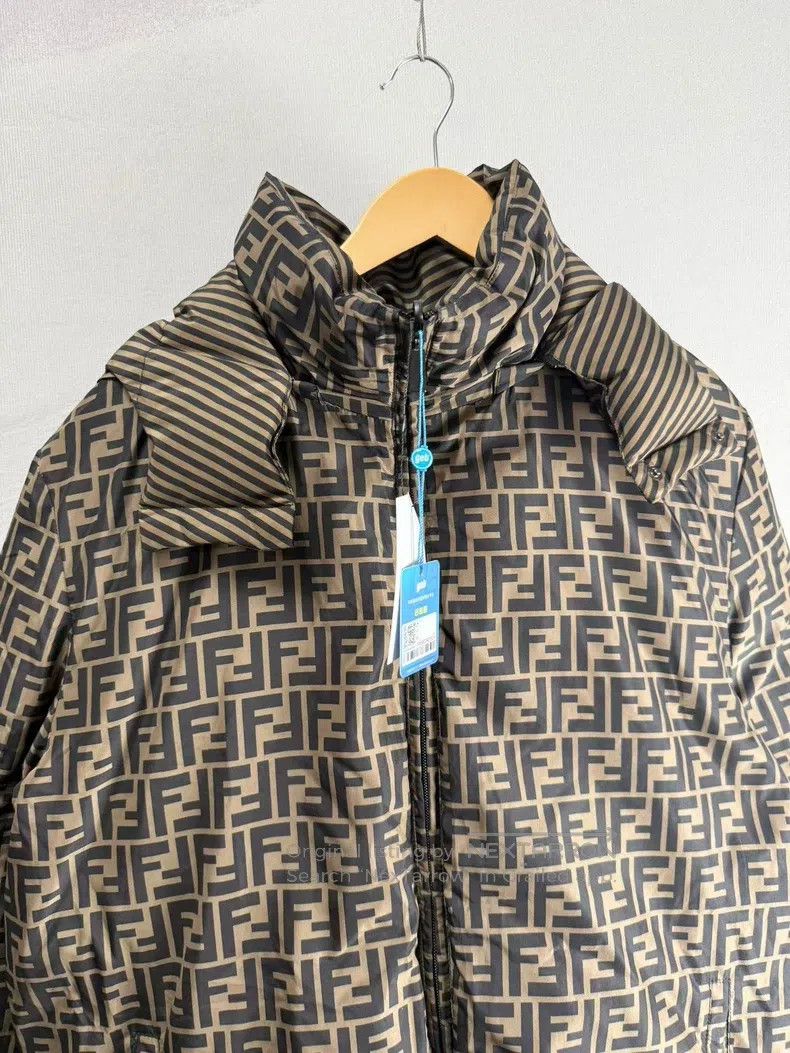 Fendi Fendi Brown Full Print Double-Sided Hooded Puffer Jacket Size US L / EU 52-54 / 3 - 2 Thumbnail