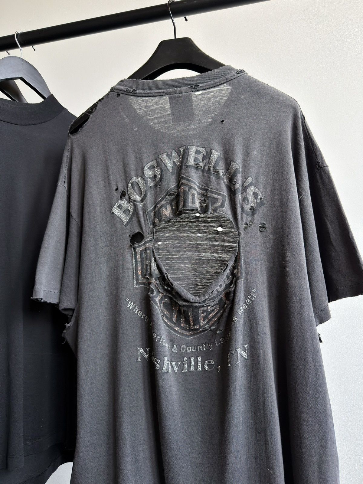 Vintage Vintage 90s Thrashed Harley Sun Faded Grunge Erd Band Tee Size US XXL / EU 58 / 5 - 2 Thumbnail