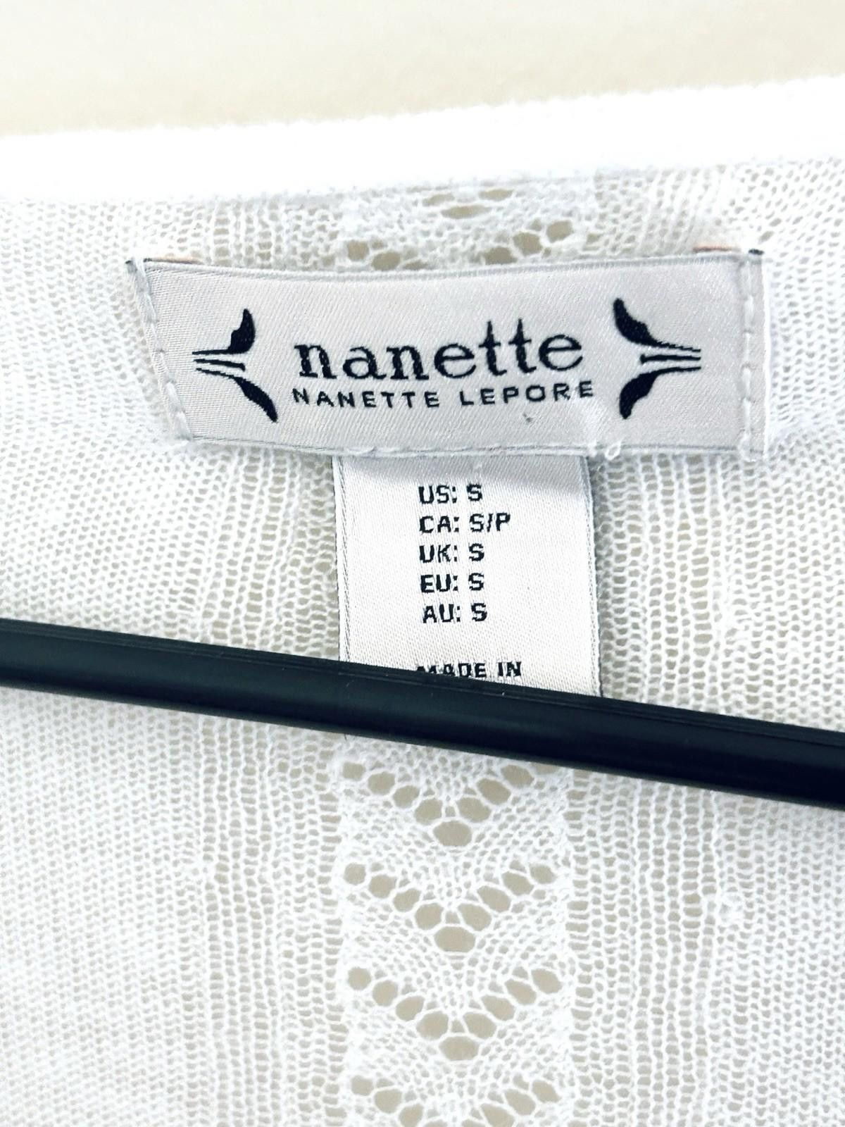 Other Nanette Lepore S Lightweight Sweater Cardigan Linen White Size S / US 4 / IT 40 - 4 Thumbnail