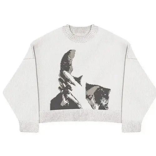 Japanese Brand Man Shadow Graphic Pullover Sweatshirt Size US L / EU 52-54 / 3 - 1 Thumbnail