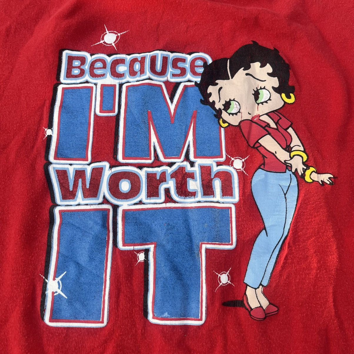 Disney Y2K Betty Boop “Because I’m Worth It” T Shirt Size L / US 10 / IT 46 - 2 Thumbnail