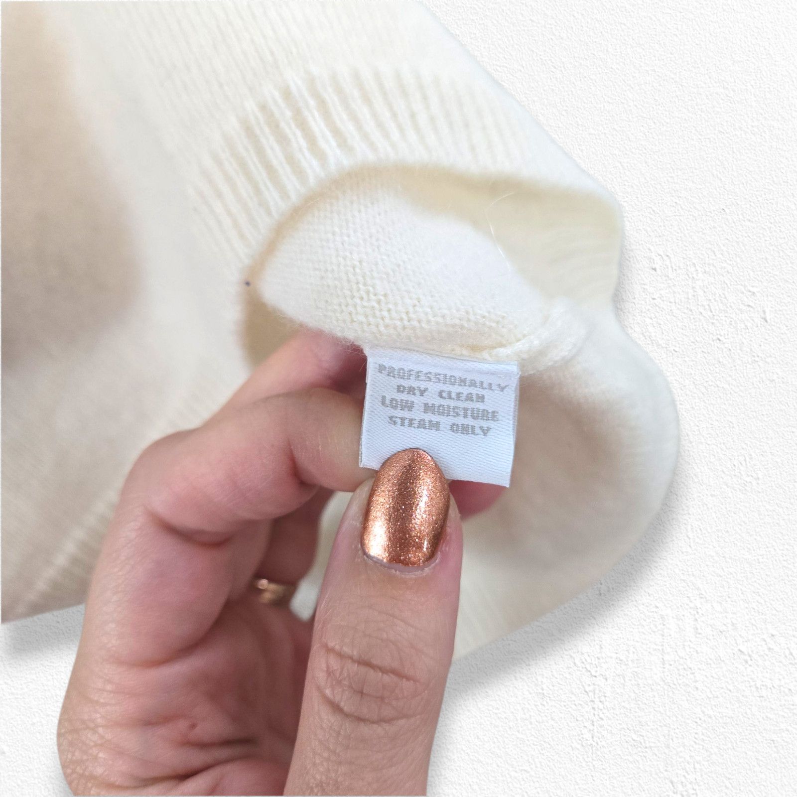 Vintage Y2K Ivory Cashmere Turtleneck Sweater Large Size L / US 10 / IT 46 - 10 Thumbnail